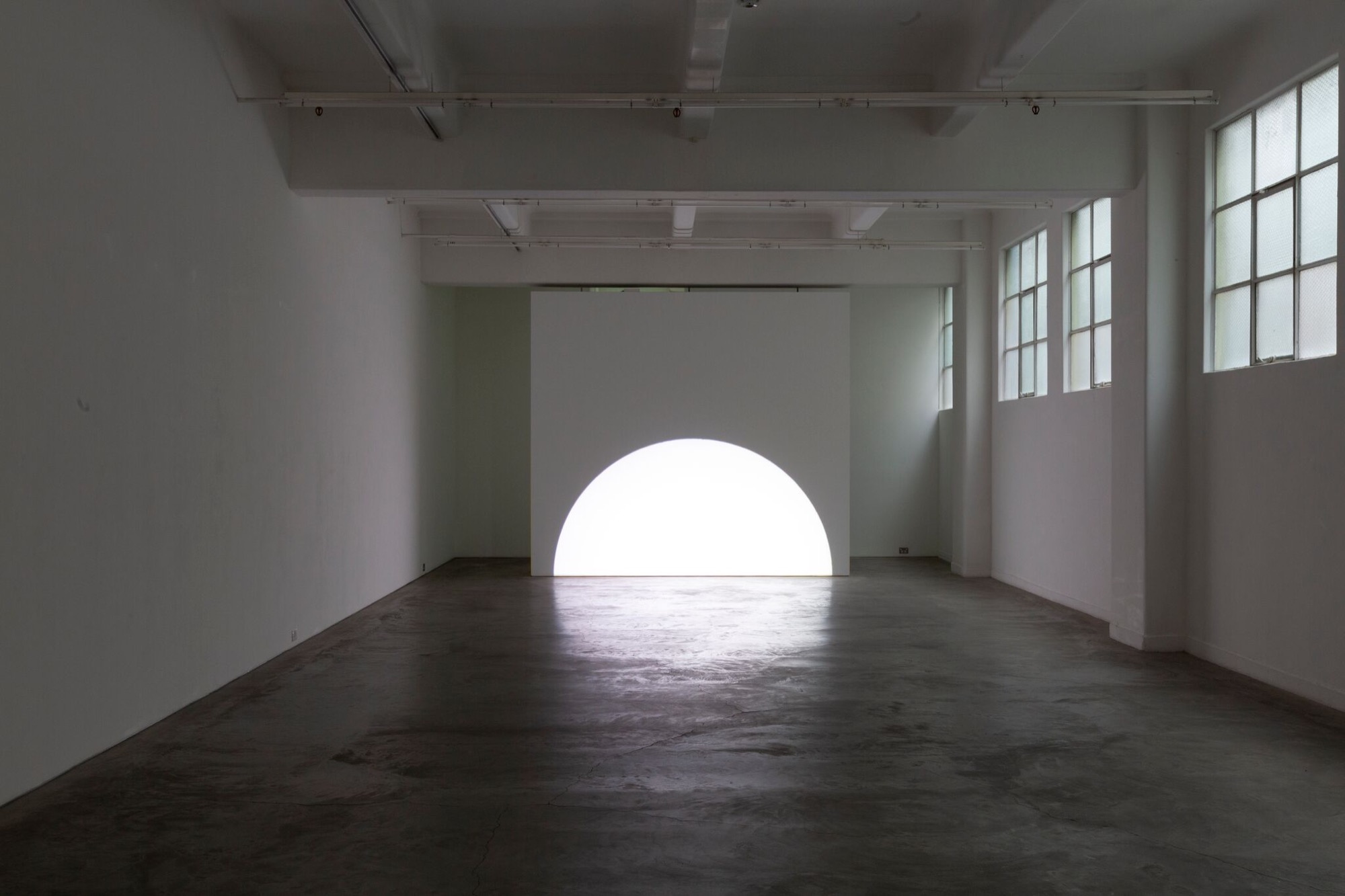 DANIEL VON STURMER, <em>Electric Light (facts/figures/anna schwartz gallery upstairs)</em>, 2019, Animated light installation, Dimensions variable. Image courtesy the artist and Anna Schwartz Gallery.