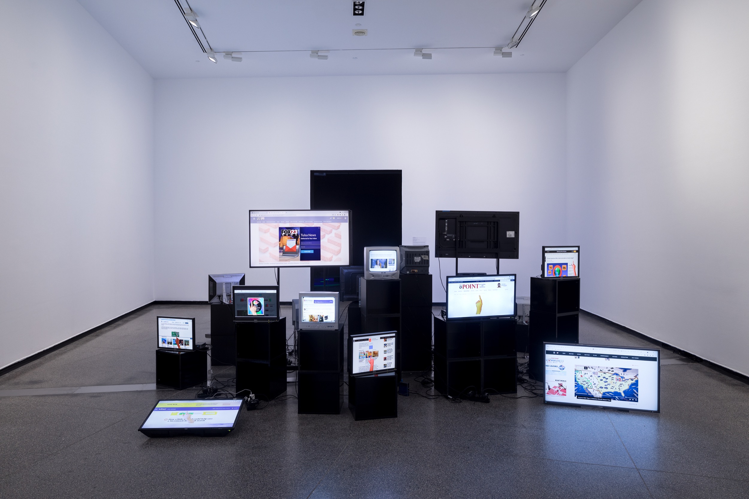 Tega Brain and Sam Lavigne, Synthetic Messenger 2021, installation view, Australian Centre for Contemporary Art, Melbourne. Courtesy the artist. Photograph: Andrew Curtis