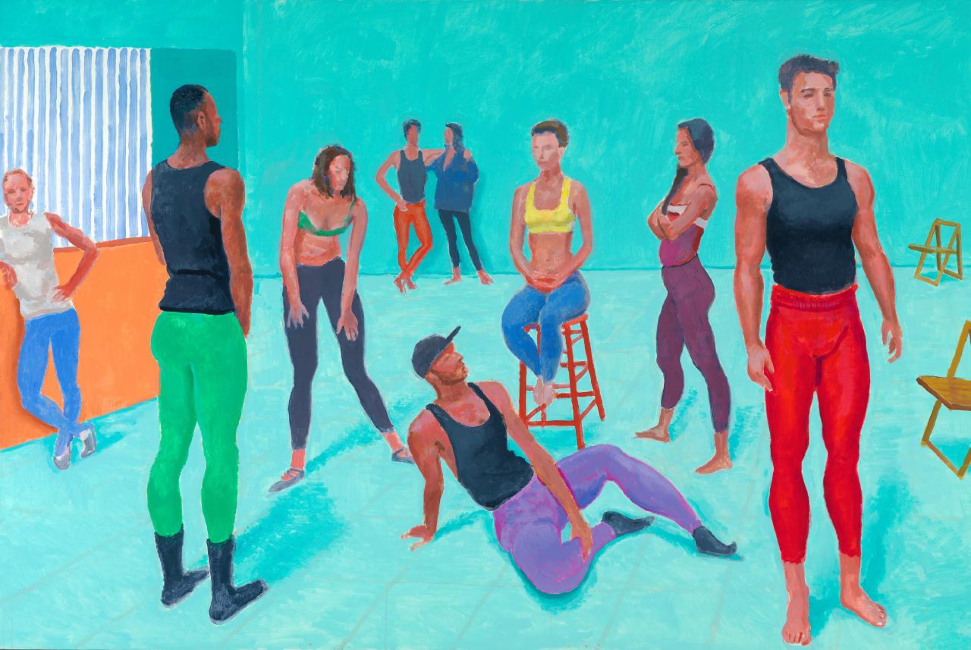 David Hockney, <em>The group XI, 7-11 July 2014</em>, 2014, acrylic on canvas, 122x183 cm Collection of the artist © David Hockney. Photo: Richard Schmidt