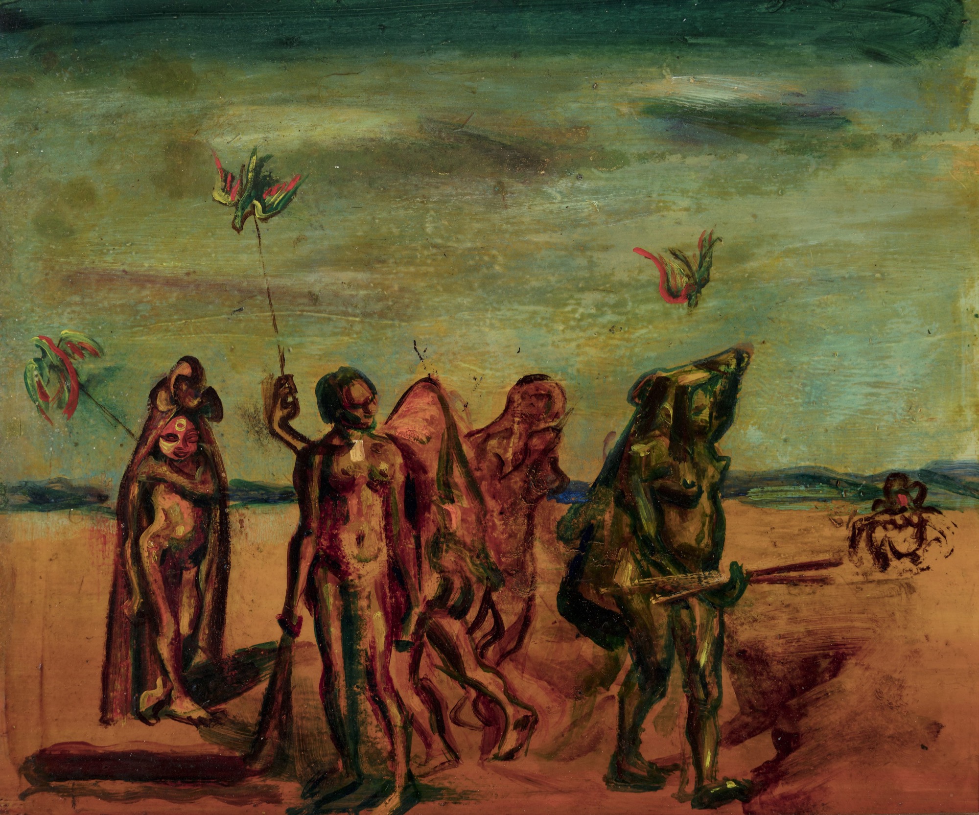 William Dobell, Highland natives, c.1952, oil on hardboard, 24.5 x 29.5 cm , Private collection © Sir William Dobell Art Foundation