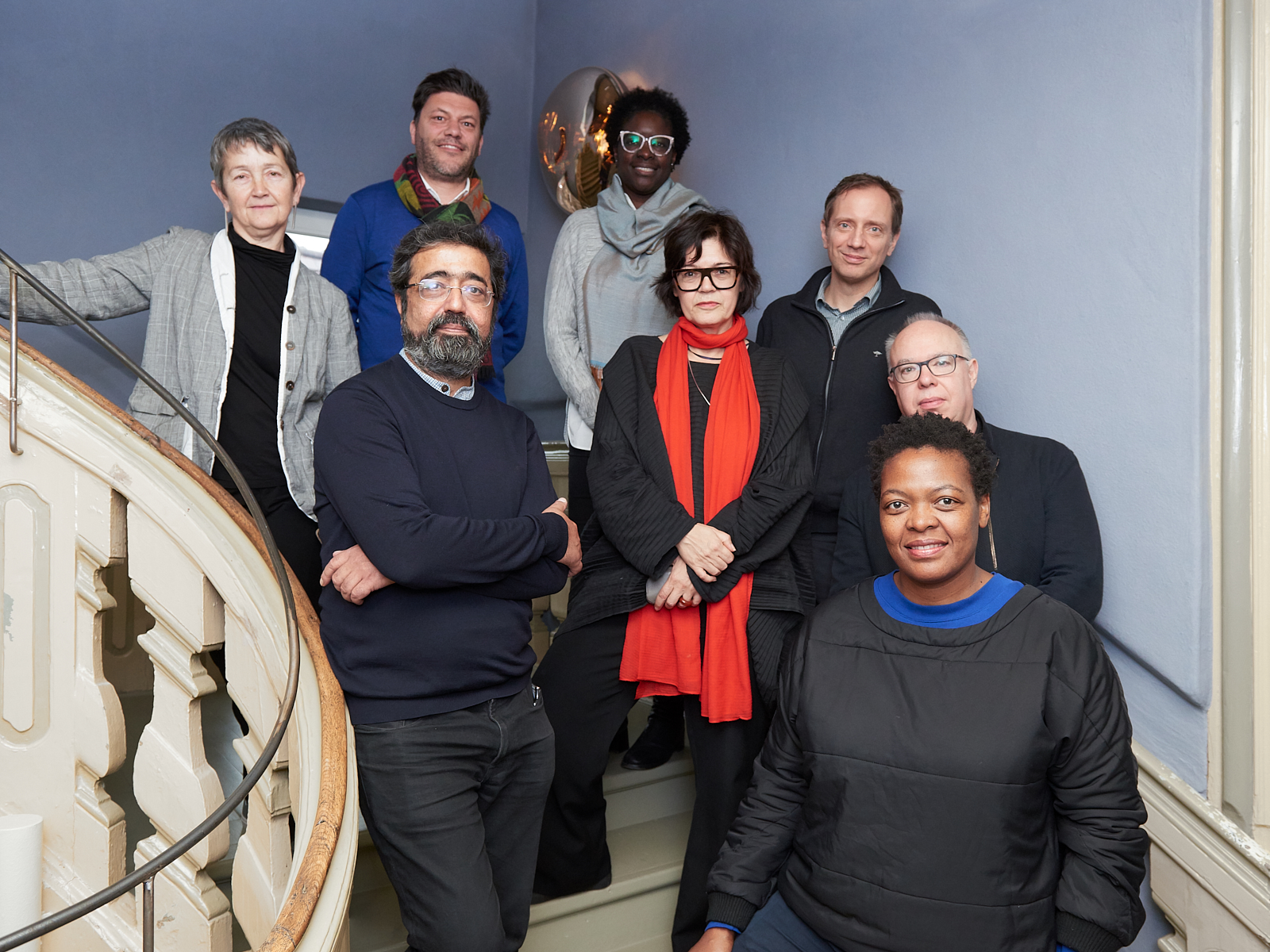 The international documenta Advisory Board: Frances Morris, Amar Kanwar, Philippe Pirotte, Elvira Dyangani Ose, Ute Meta Bauer, Jochen Volz, Charles Esche, Gabi Ngcobo, photo: Nicolas Wefers, 2019