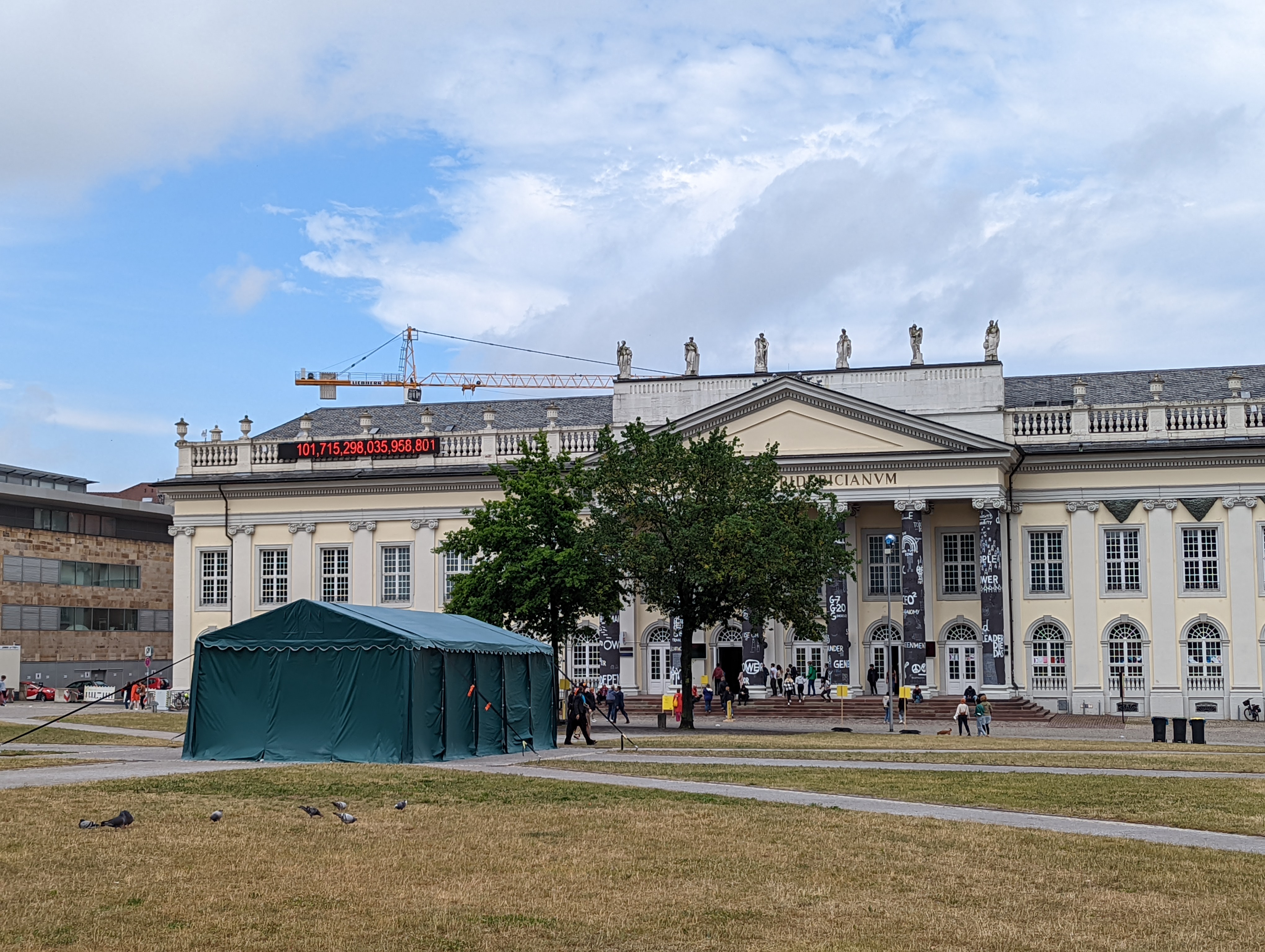 Richard Bell’s Tent Embassy in Friedrichsplatz, Kassel — one of Germany’s largest, inner-city public squares.(Supplied: Documenta 15).