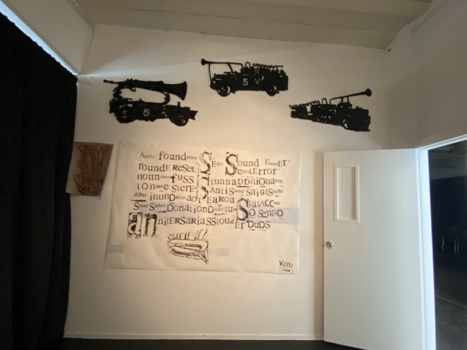 <p>Installation view of Victor Meertens, Anagramma, 2025, acoustic foam, ink on paper. Photo: Victor Meertens.</p>