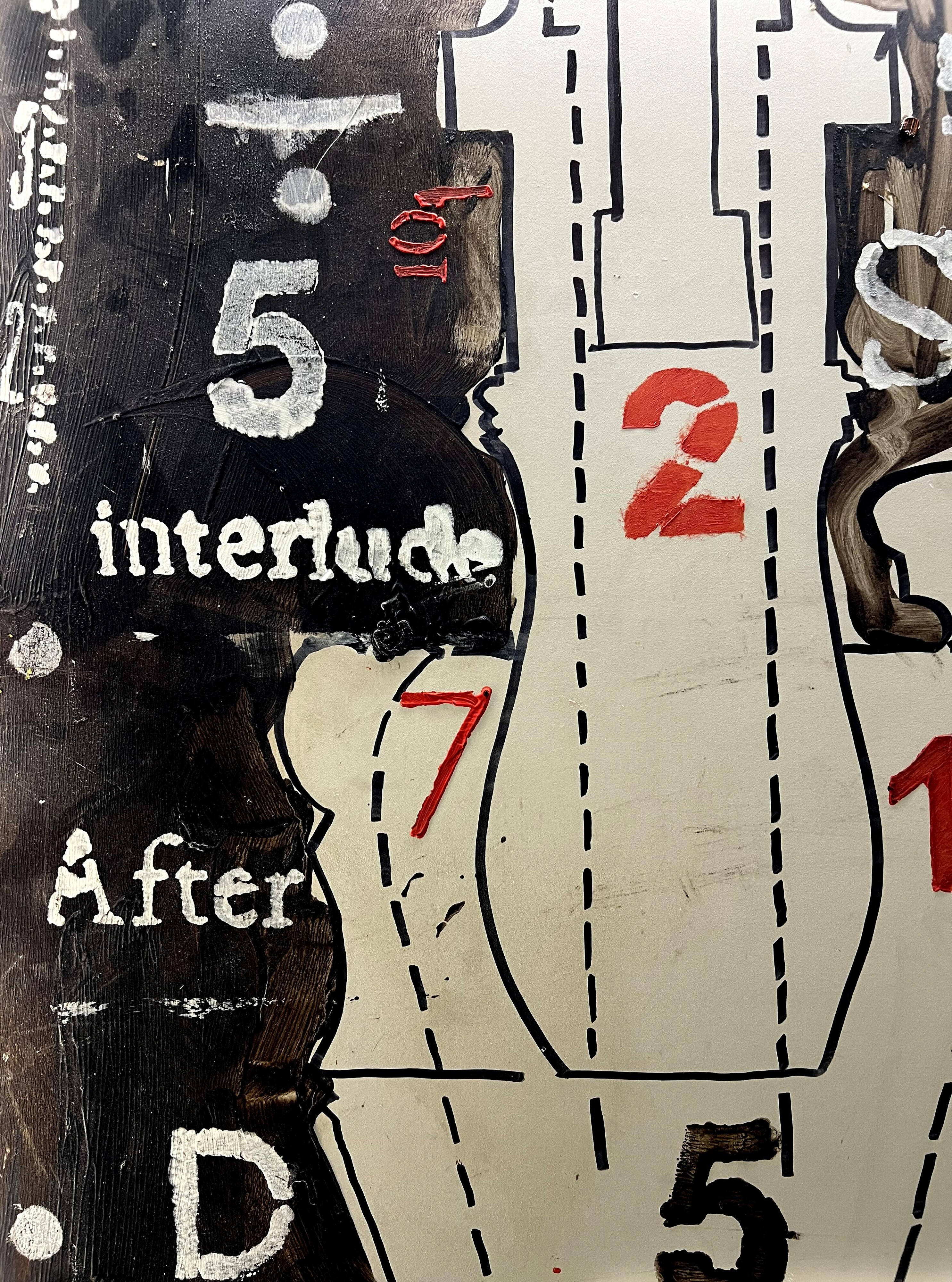 <p>Victor Meertens and Eugene Carchesio, Smith St. C’wood Building Score, 1991, acrylic on linen. Photo: Yasmin Heisler.</p>