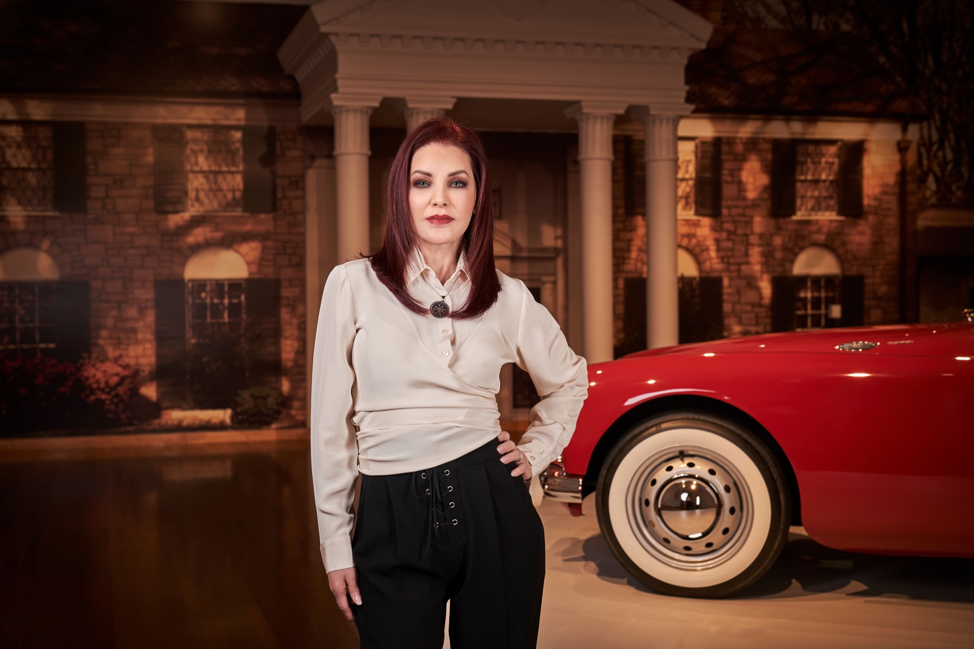 Priscilla Presley at Elvis: Direct from Graceland. Courtesy Bendigo Art Gallery. Photo: Leon Schoots