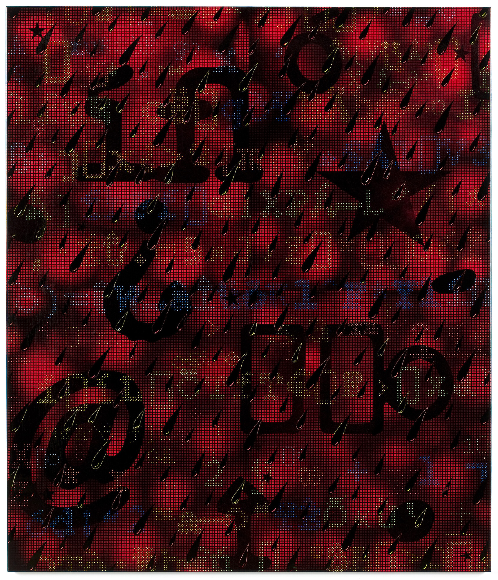 Janenne Eaton, <em>Code for a new chromatic dream</em>, 2009. Oil on canvas, 183 x 153cm. Photo: Mark Ashkanasy.