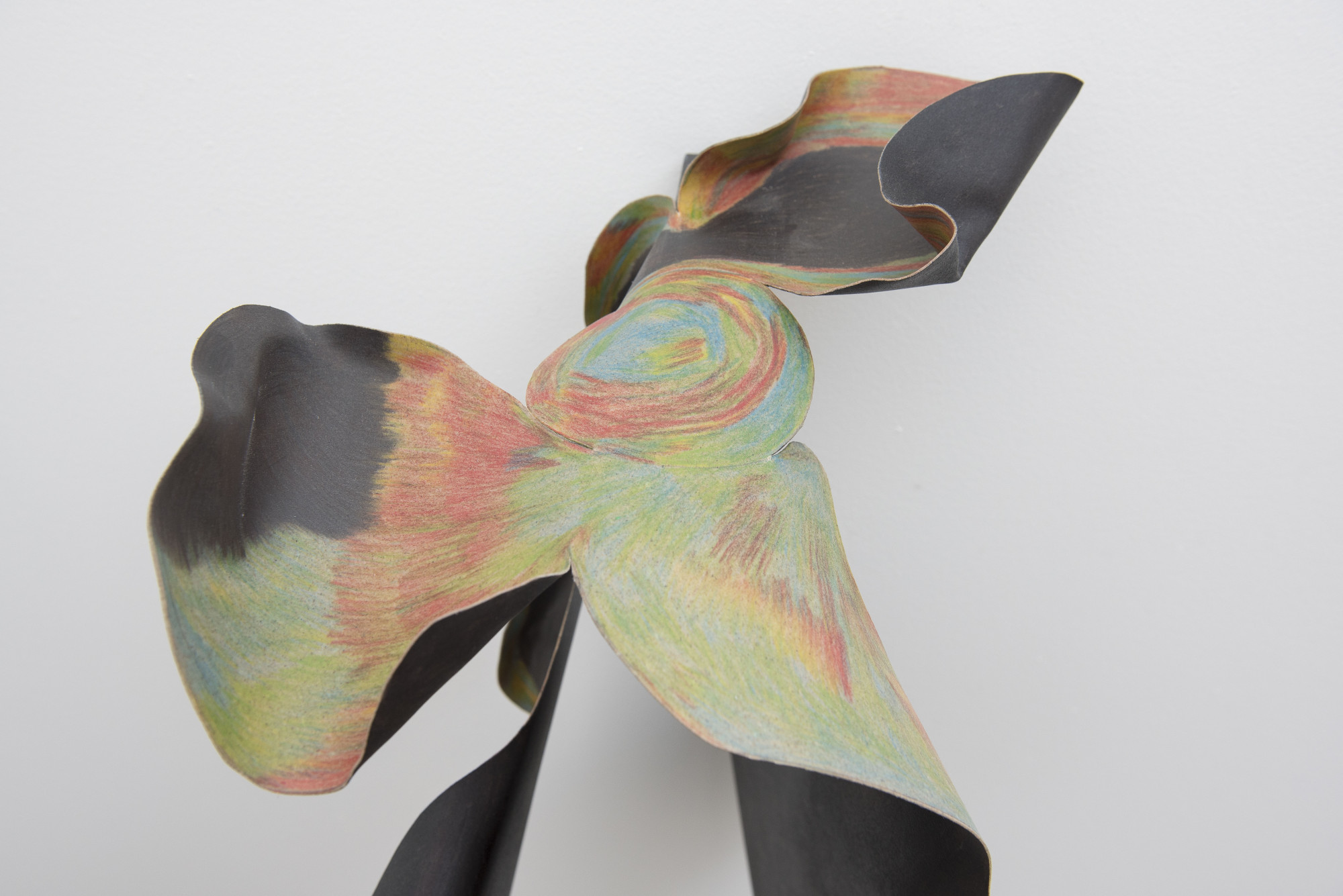 Chris Madden, <em>Untitled</em>, 2021, Worbla thermoplastic, coloured pencil, metal wall attachment, Fact Republic, Savage Garden. Photo: Jordan Halsall.