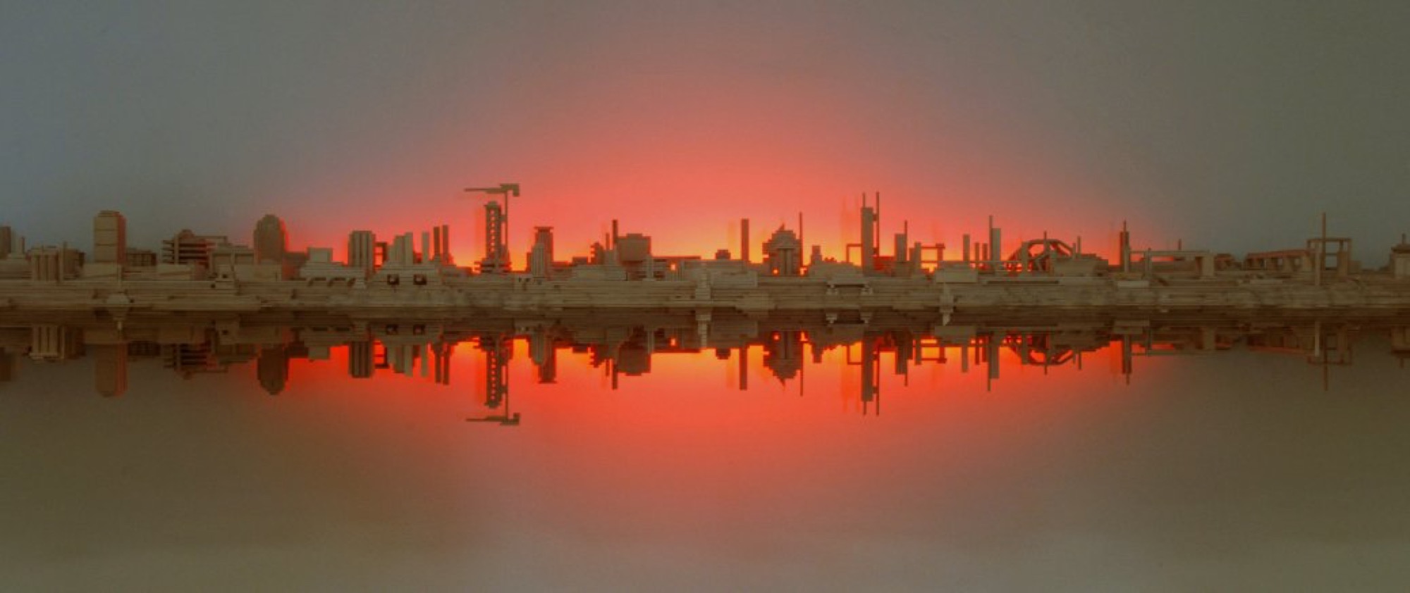 Richard Giblett, <em>Shiftwork</em> 2007, plywood, hardwood, fluorescent light, 51 x 235 x 30 cm. Courtesy the artist and Murray White Room, Melbourne.