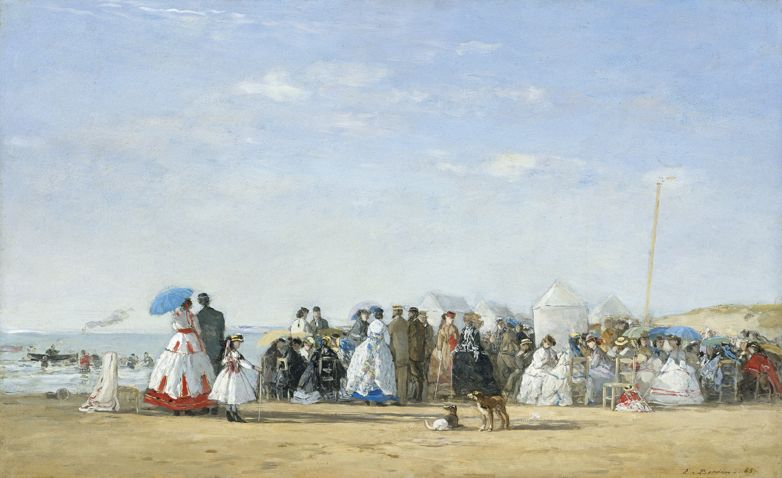 <p>Eugène Louis Boudin French, 1824 - 1898 Fashionable figures on the beach, 1865 oil on panel 35.5 x 57.5 cm Museum of Fine Arts, Boston Gift of Mr. and Mrs. John J. Wilson Photography © Museum of Fine Arts, Boston. All Rights Reserved</p>