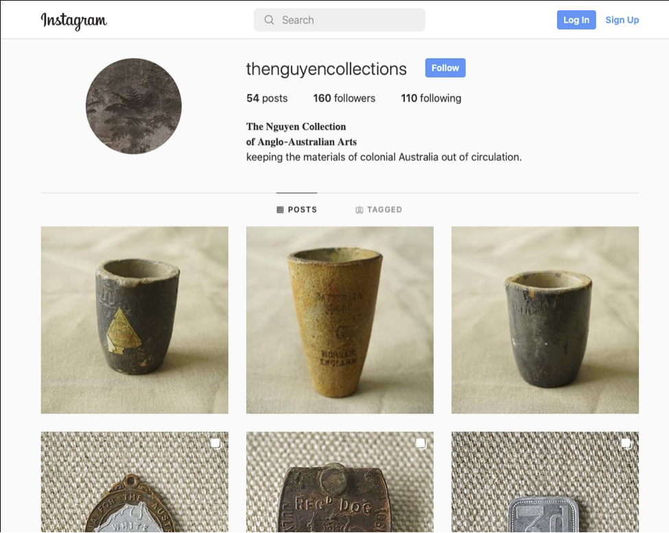 James Nguyen, <em>The Nguyen Collection of Anglo-Australian Arts</em>, 2021-. Screenshot of Instagram page @thenguyencollections