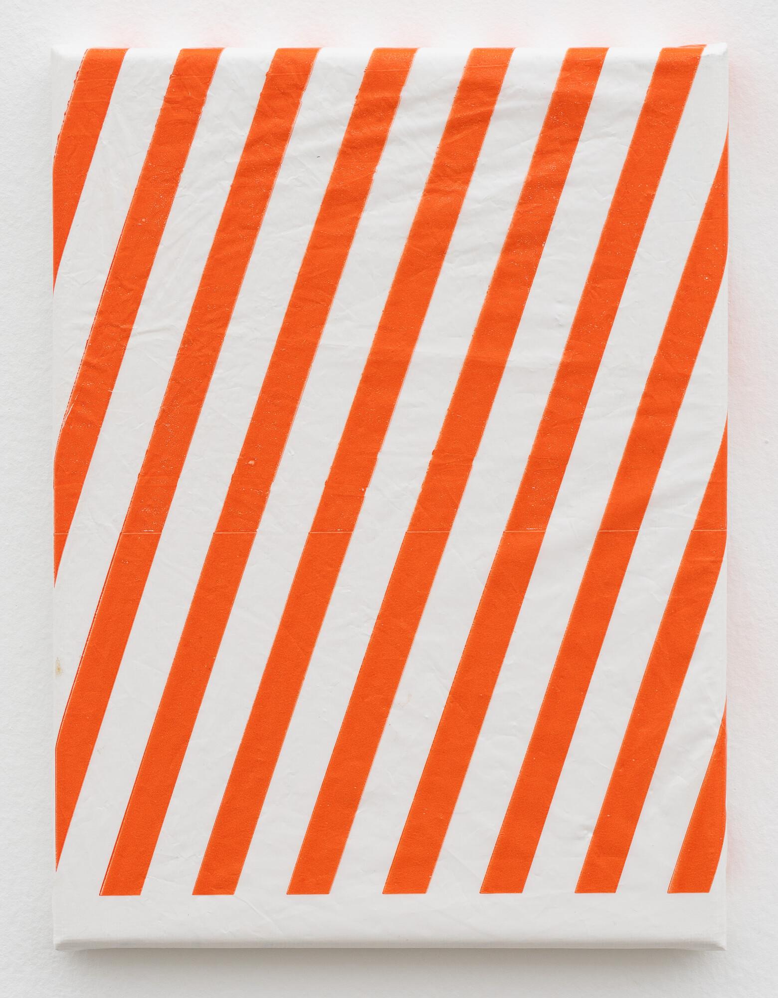 Isabella Darcy, <em>miniaudiere #3</em>, 2023, plastic bag over canvas, 24 x 18 cm. Courtesy of the artist and Neon Parc.