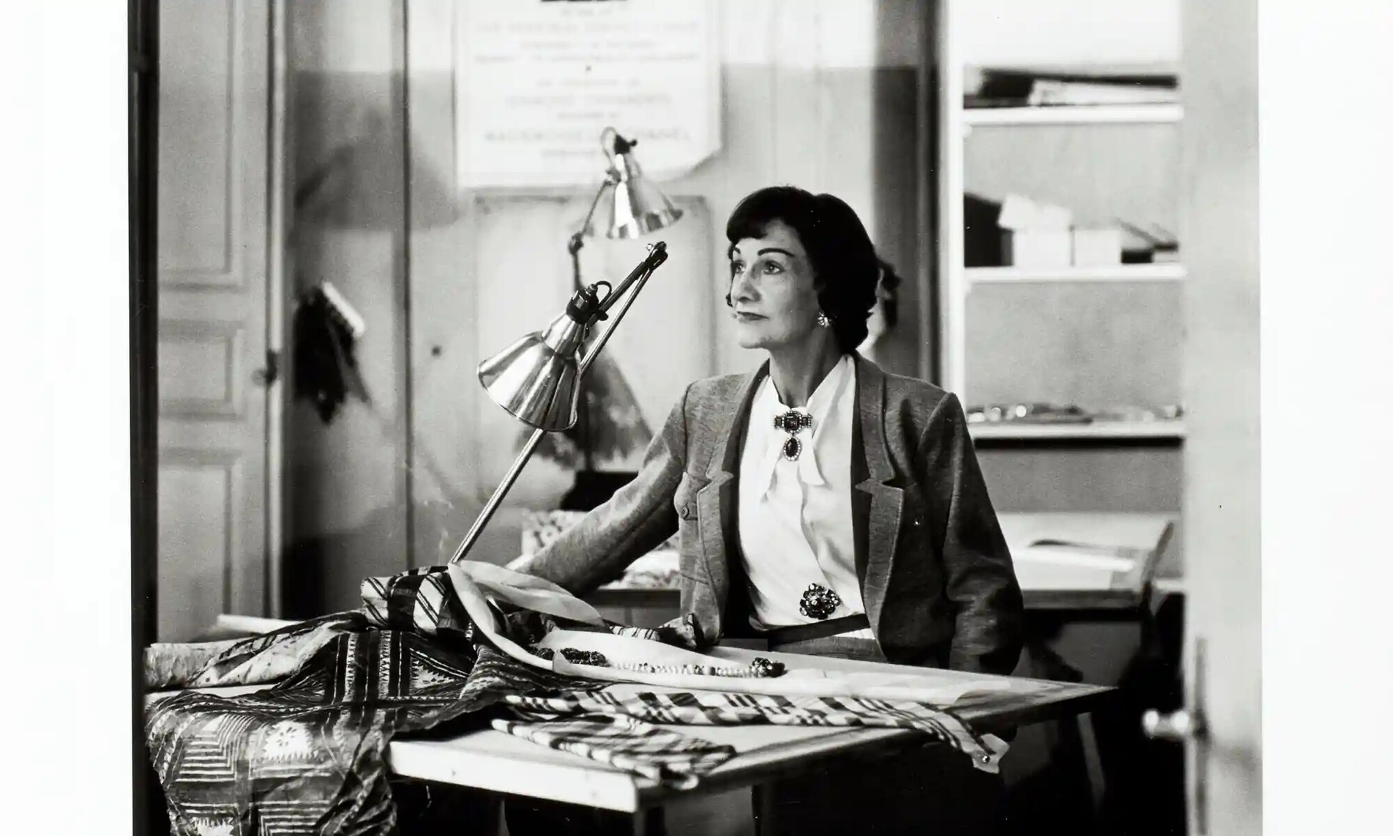 Gabrielle ‘Coco’ Chanel at work in 1953. Photograph: Henry Clarke/Chanel/Palais Galliera
