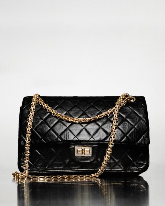 Gabrielle Chanel, “2.55” bag c. 1954–71, quilted lambskin, gilt metal. Photo © Julien T. Hamon