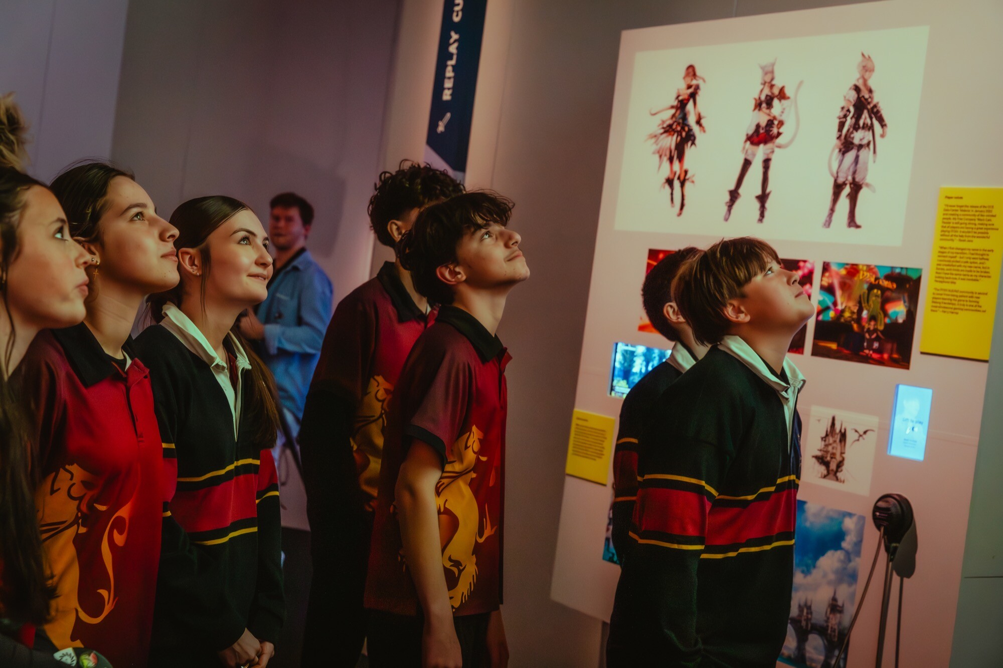 <p>Students watch FINAL FANTASY XIV, <em>Game Worlds</em>, ACMI, Melbourne. Photo: Matto Lucas</p>