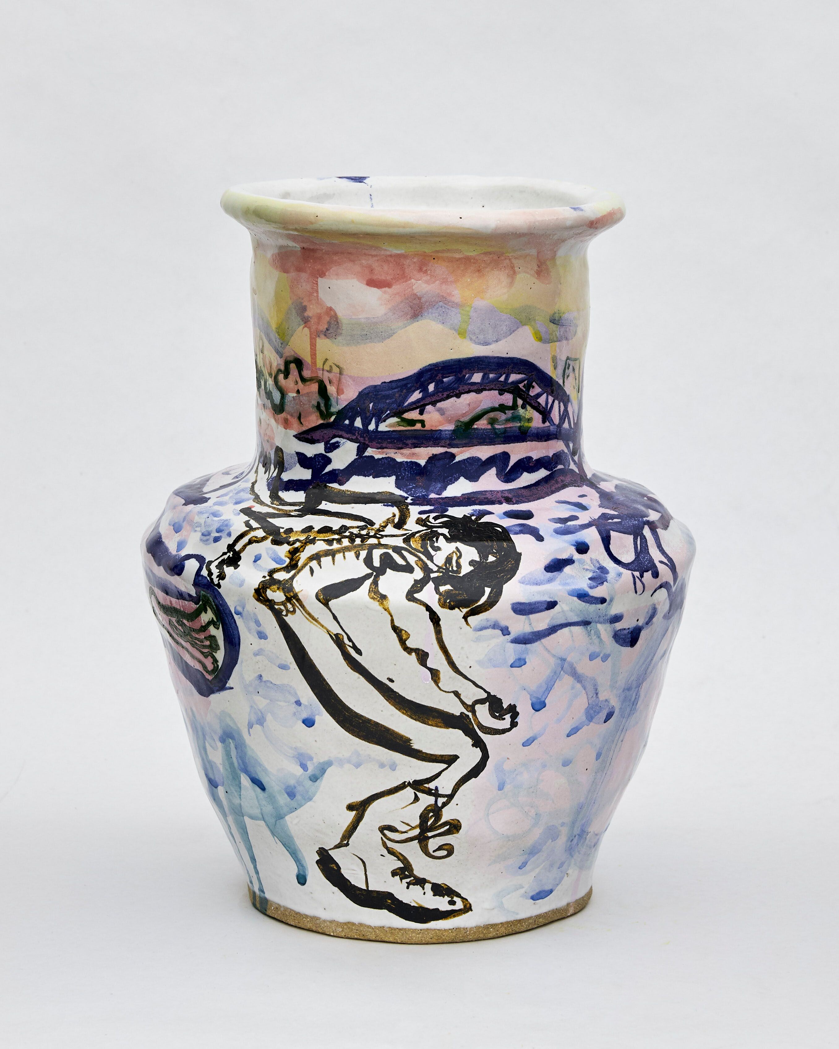 <p>Georgia Morgan, <em>Granny Went Overboard with No Life Jacket but She Was Always Wearing Boots and a Coat</em>, 2026, stoneware, glaze, oxides, 37 x 28 x 31 cm. Courtesy of the artist and Neon Parc. Photo: Hamish Macdonald.</p>
