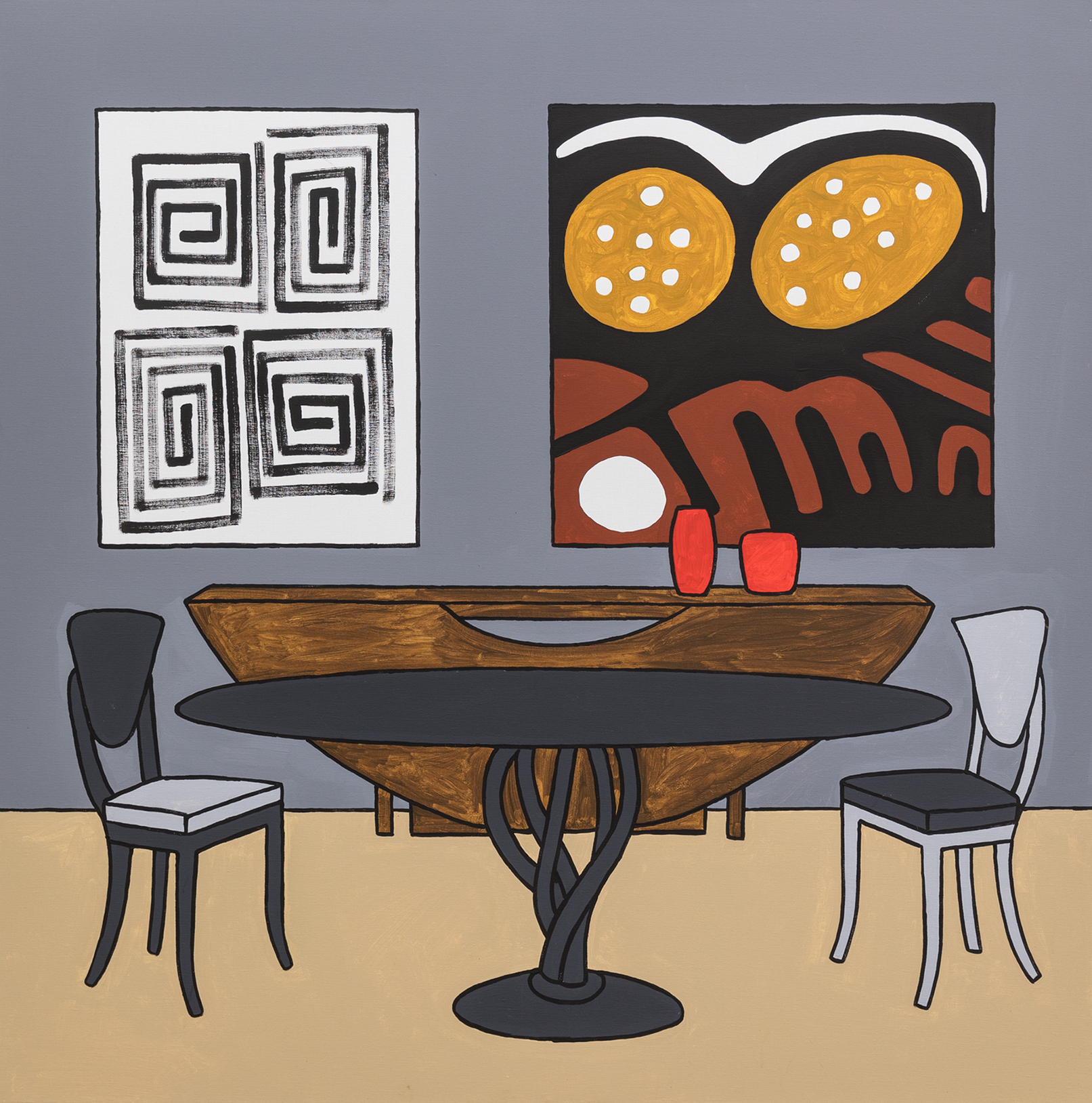 John Citizen, <em>Interior (Two Chairs)</em>, 2008, Acrylic on linen, 152 x 152cm