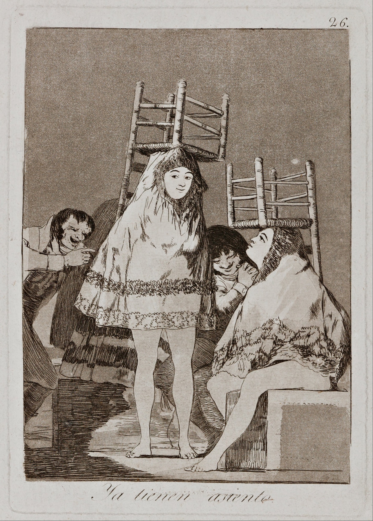 Francisco Goya y Lucientes, <em>They’ve already got a seat</em> (<em>Ya tienen asiento</em>), Plate 26 from <em>Los Caprichos</em>, (<em>The Caprices</em>) series (1797-1798), published 1799.