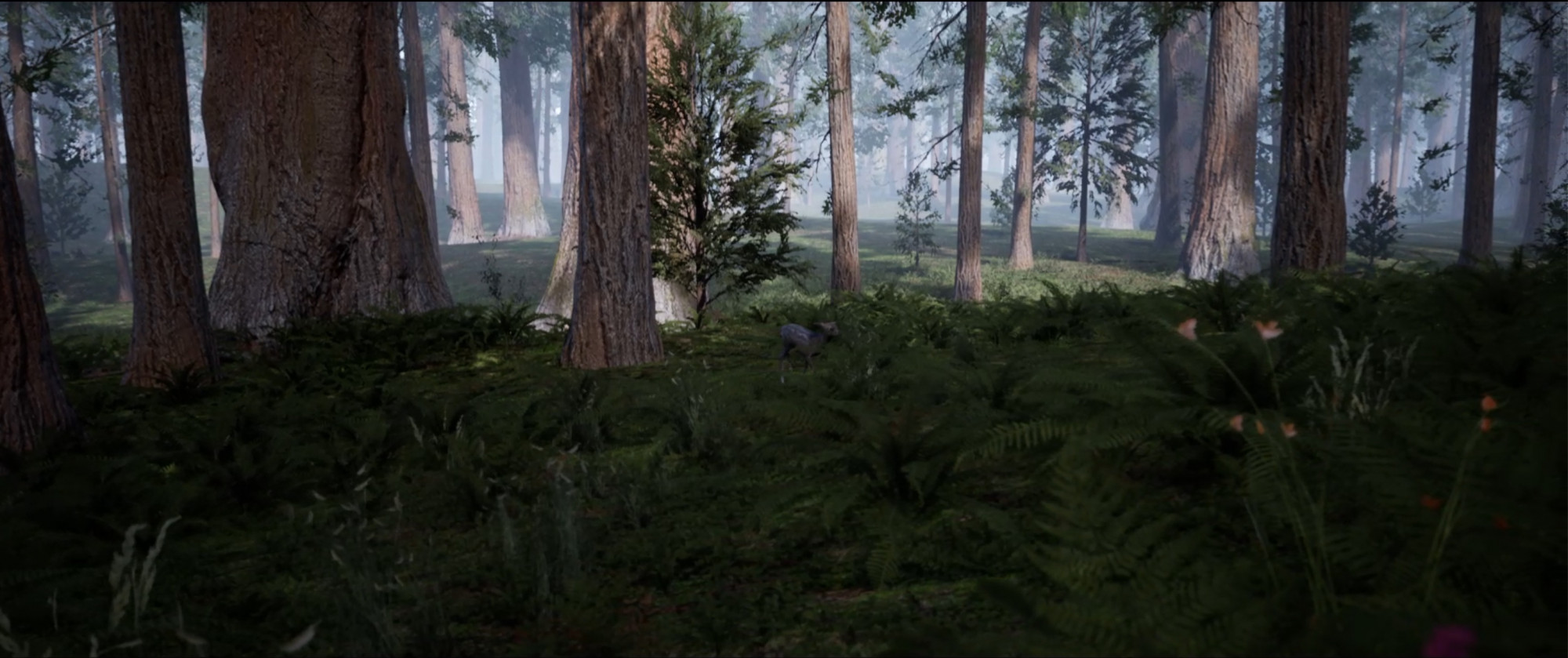 Grant Stevens, <em>Fawn in the Forest,</em> 2020, live streamed procedurally generated computer graphics with sound, assisted by Pat Younis. Courtesy the artist and Sullivan + Strumpf, Sydney.