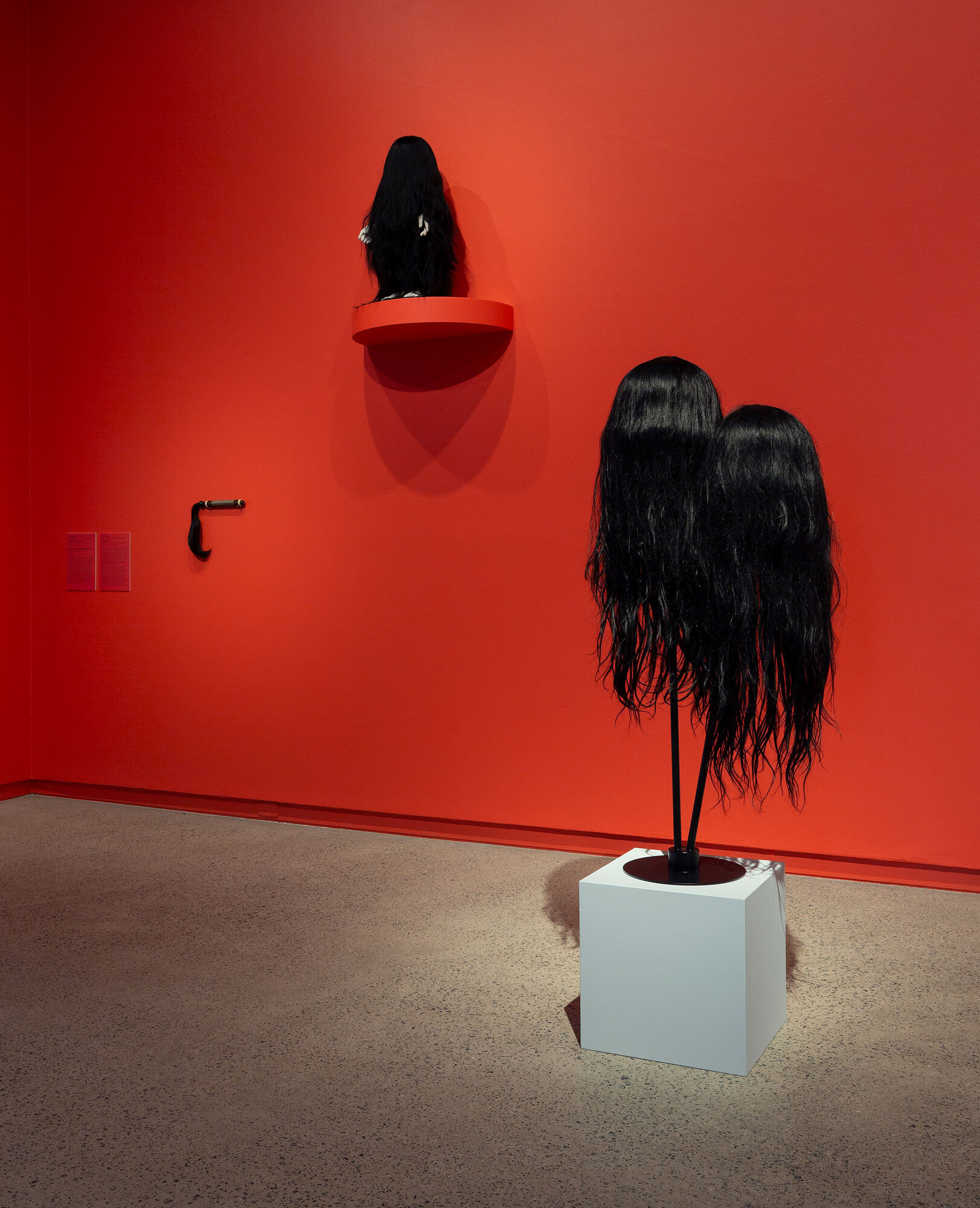 <p><em>Hair Pieces</em> installation view, Heide Museum of Modern Art, photograph: Christian Capurro.</p>