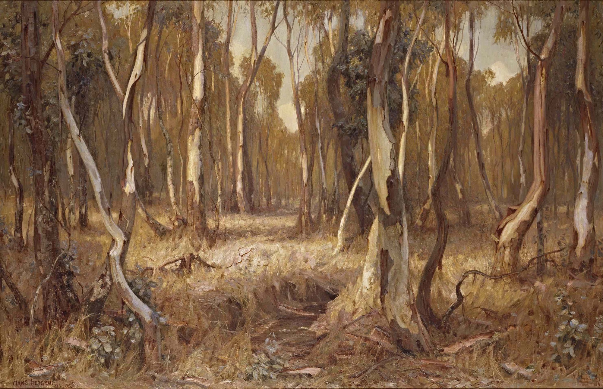 Hans Heysen , <em>Sunshine and shadow</em> 1904–05, oil on canvas, 115.6 × 178.8 cm, National Gallery of Victoria, Melbourne Felton Bequest, 1906 © C Heysen.