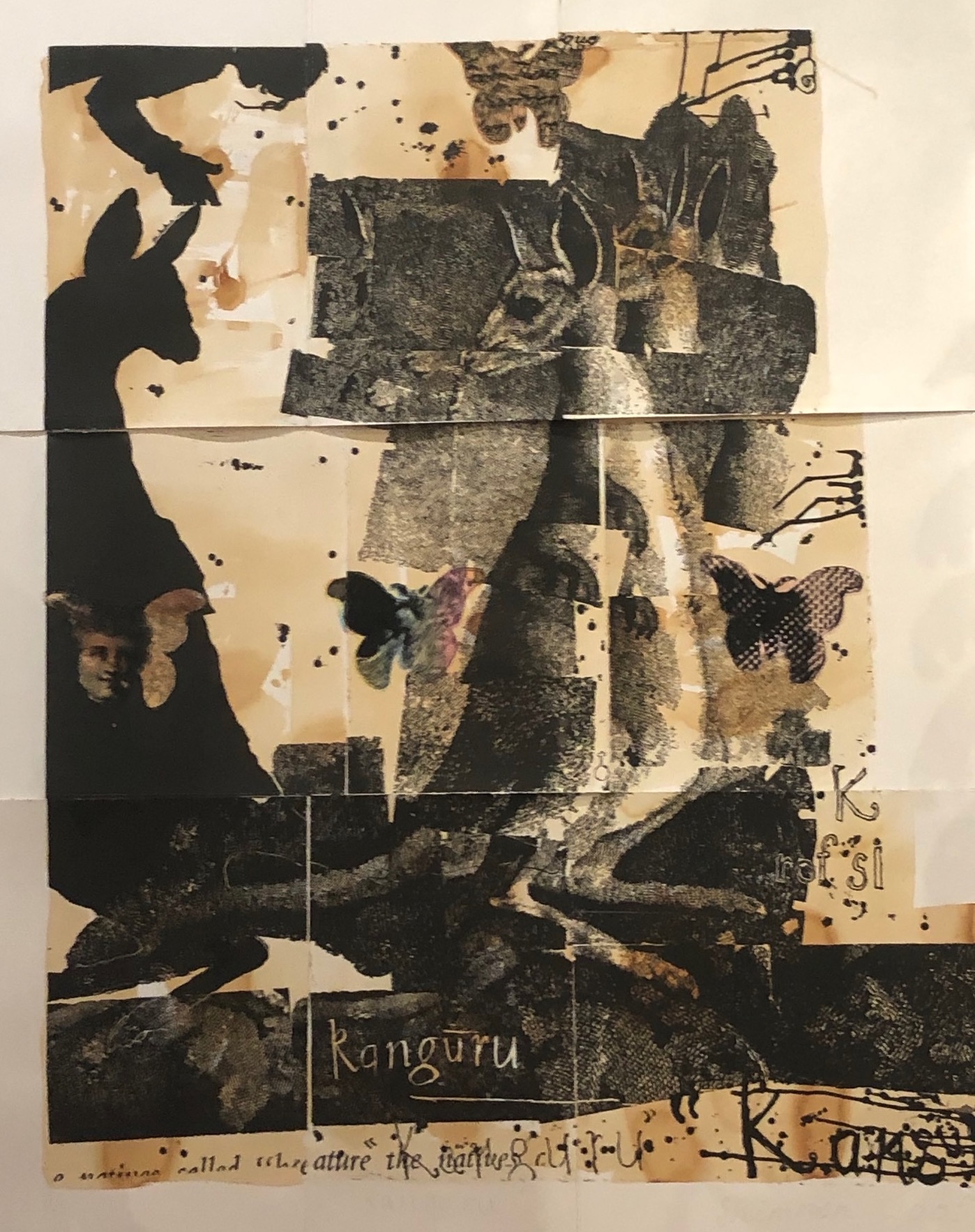 2.    Heather Shimmen, <em>Kanguru</em>, 2005, linocut, 187 x 147 cm. Photo: Sheridan Palmer