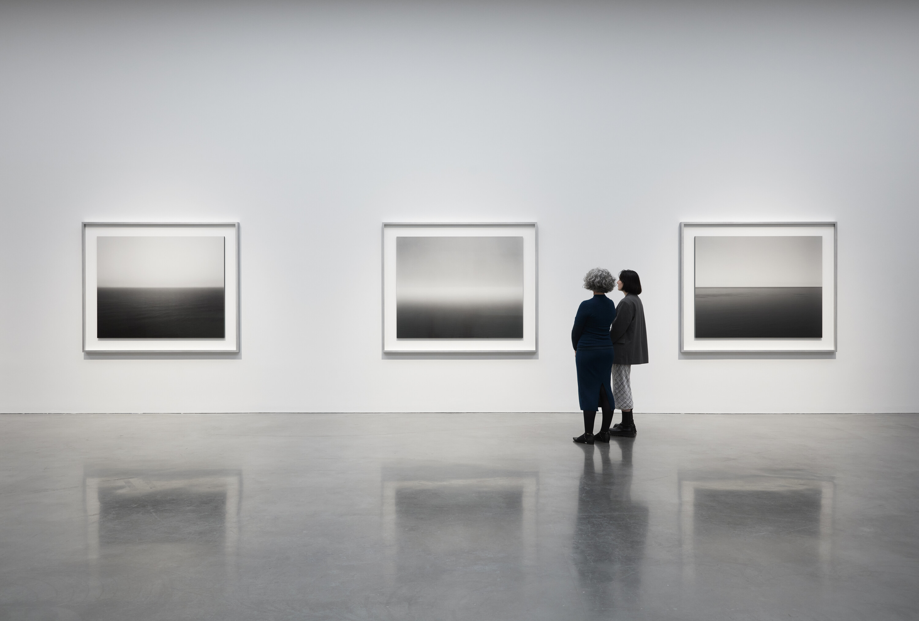 <p>Hiroshi Sugimoto, Seascape series installation view, <em>Hiroshi Sugimoto: Time Machine</em>, Museum of Contemporary Art Australia, 2024. Image courtesy the artist and Museum of Contemporary Art Australia © the artist, photograph: Zan Wimberley</p>