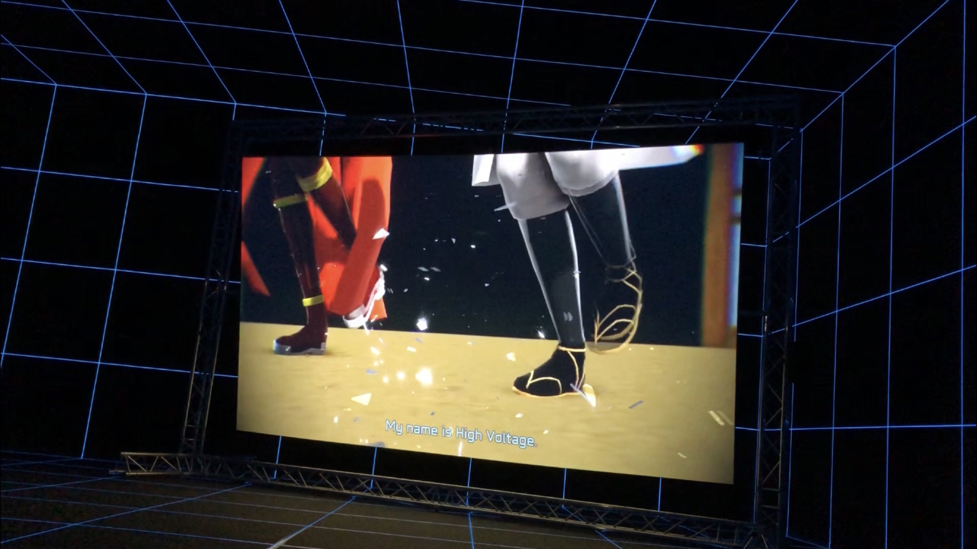 Hito Steyerl, <em>Factory of the Sun,</em> 2015. Installation view at National Gallery of Victoria. Photo: Amelia Winata.