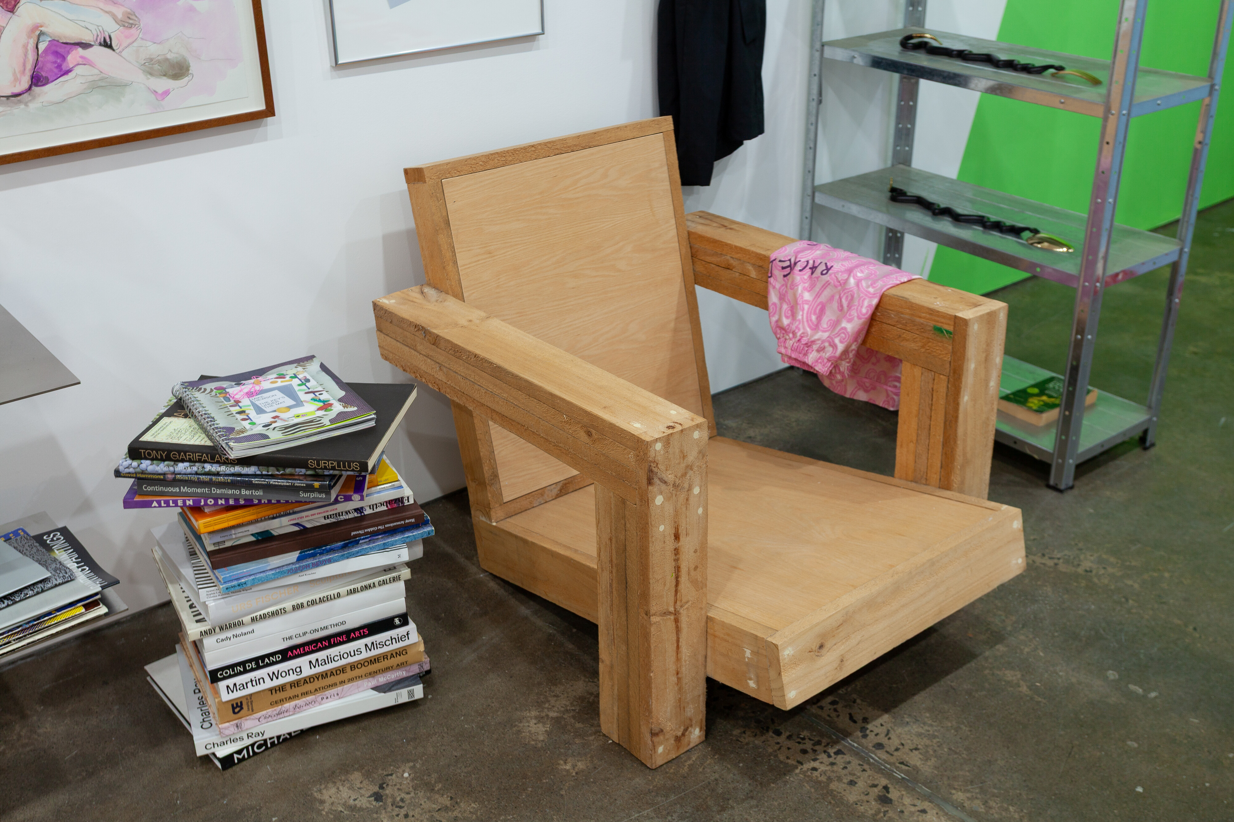 <p>Peter Atkins, <em>Gerrit Rietvelt’s Utrecht Lounge Chair</em>, 2022, discarded Bunnings pallet. Courtesy Animal House Fine Arts.</p>