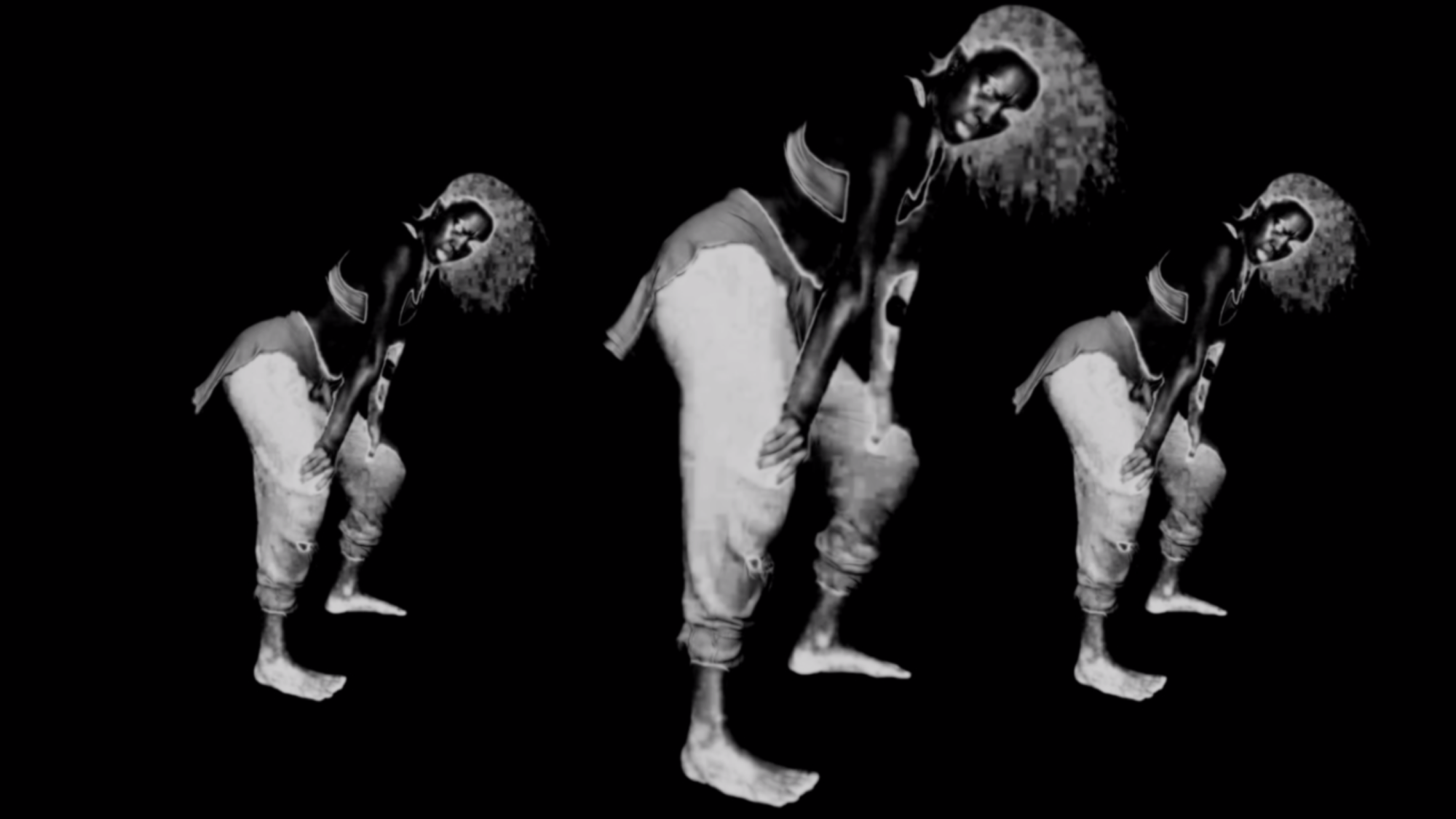 Angela Tiatia, <em>Interference,</em> 2018, sound &amp; moving Images. Duration: 1 minute, 6 seconds. Performers:  Jahra Rager Wasasala, Tyrone Robinson and Sela Vai. Courtesy of the artist and Sullivan+Strumf, Sydney. (Commissioned by Runway Experimental Art to respond to Amrita Hepi’s work <em>A Caltex Spectrum, </em>a finalist work in the Keir Choreographic Awards 2018).