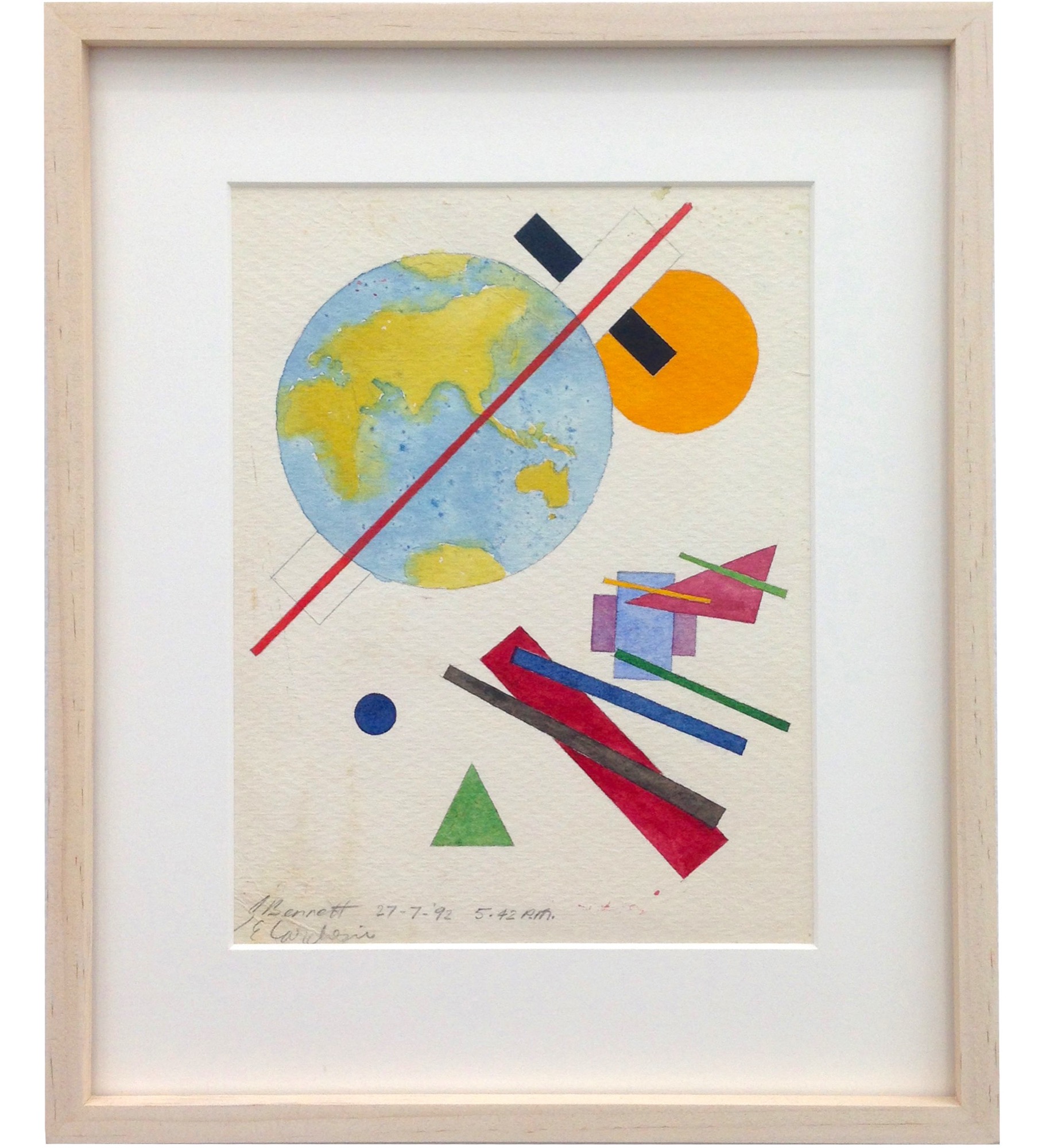 Gordon Bennett and Eugene Carchesio, <em>Untitled</em>, 1992, watercolour on paper. Courtesy the artists and Milani Gallery, Brisbane.