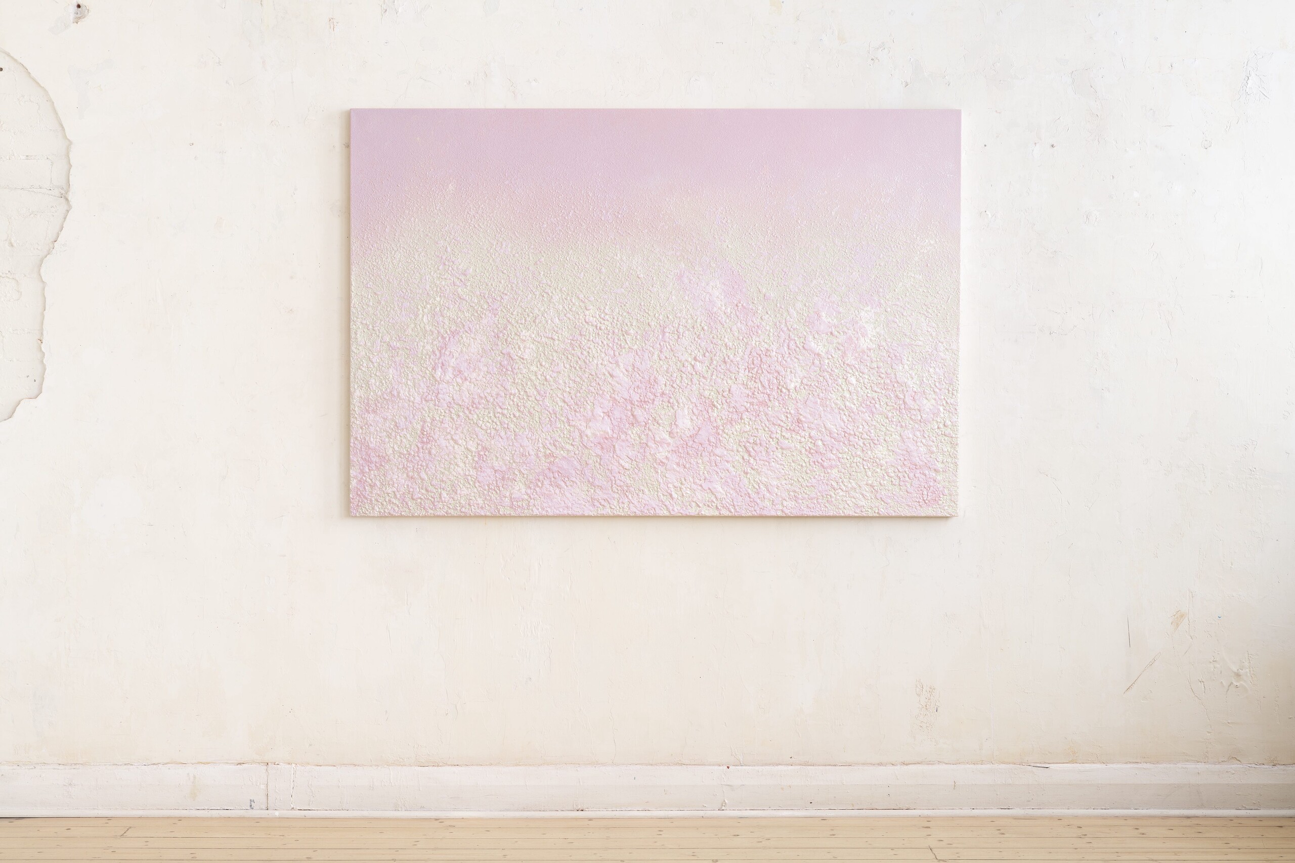 Ash Keating, <em>Ice Floes Response,</em> installation view, 2023, mixed media on linen. Courtesy of the artist. Photo: Melbourne Museum Photography