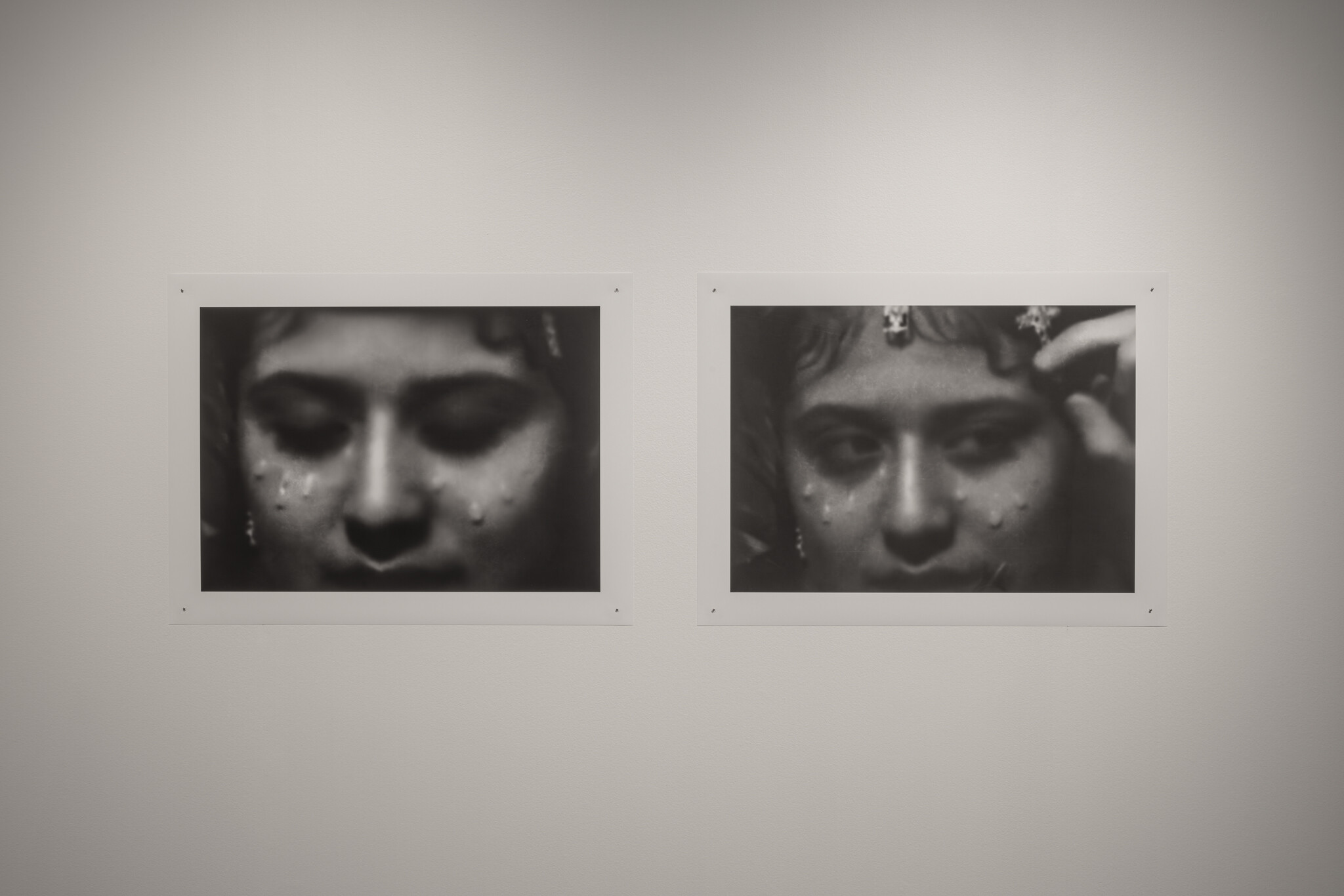 <p>Claudia Nicholson, <em>Self Portrait, Met Gala Party</em>, 2024. Archival pigment prints, diptych, 52 x 69.5 cm each. From Claudia Nicholson, <em>If The Mountain Is Burning, Let It Burn</em>, 2024. Installation view, UTS Gallery. Courtesy the artist and UTS Gallery. Photo: Jacquie Manning</p>