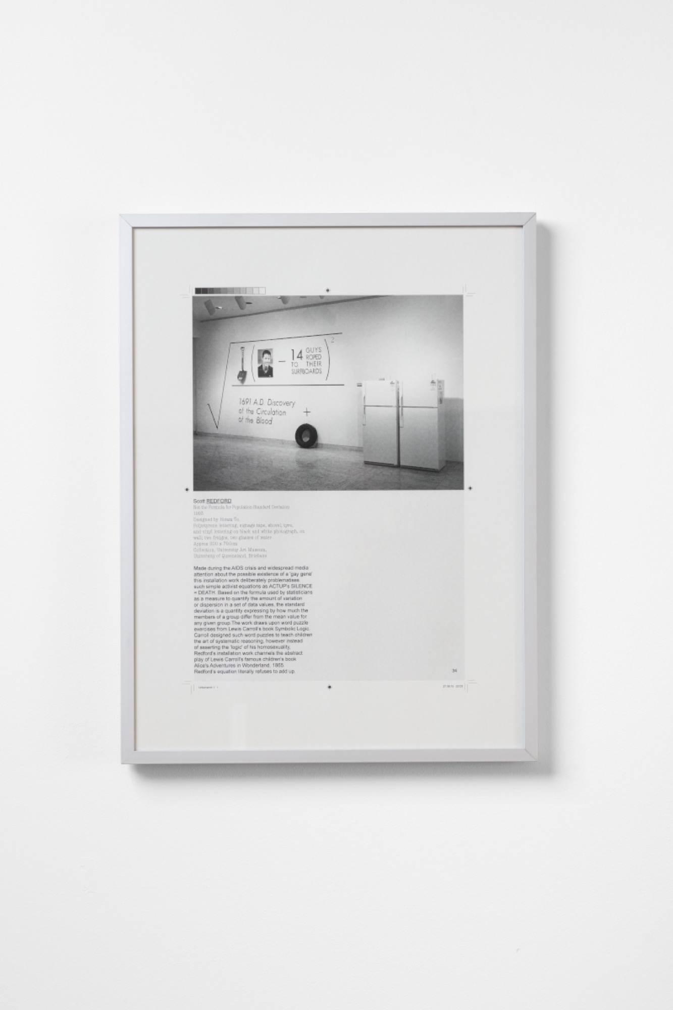 <p>Scott Redford, <em>Not the Formula for Population Standard Deviation…as if it were in a Phaidon compendium</em> 2016, digital print on paper. Photograph: Matthew Stanton.</p>