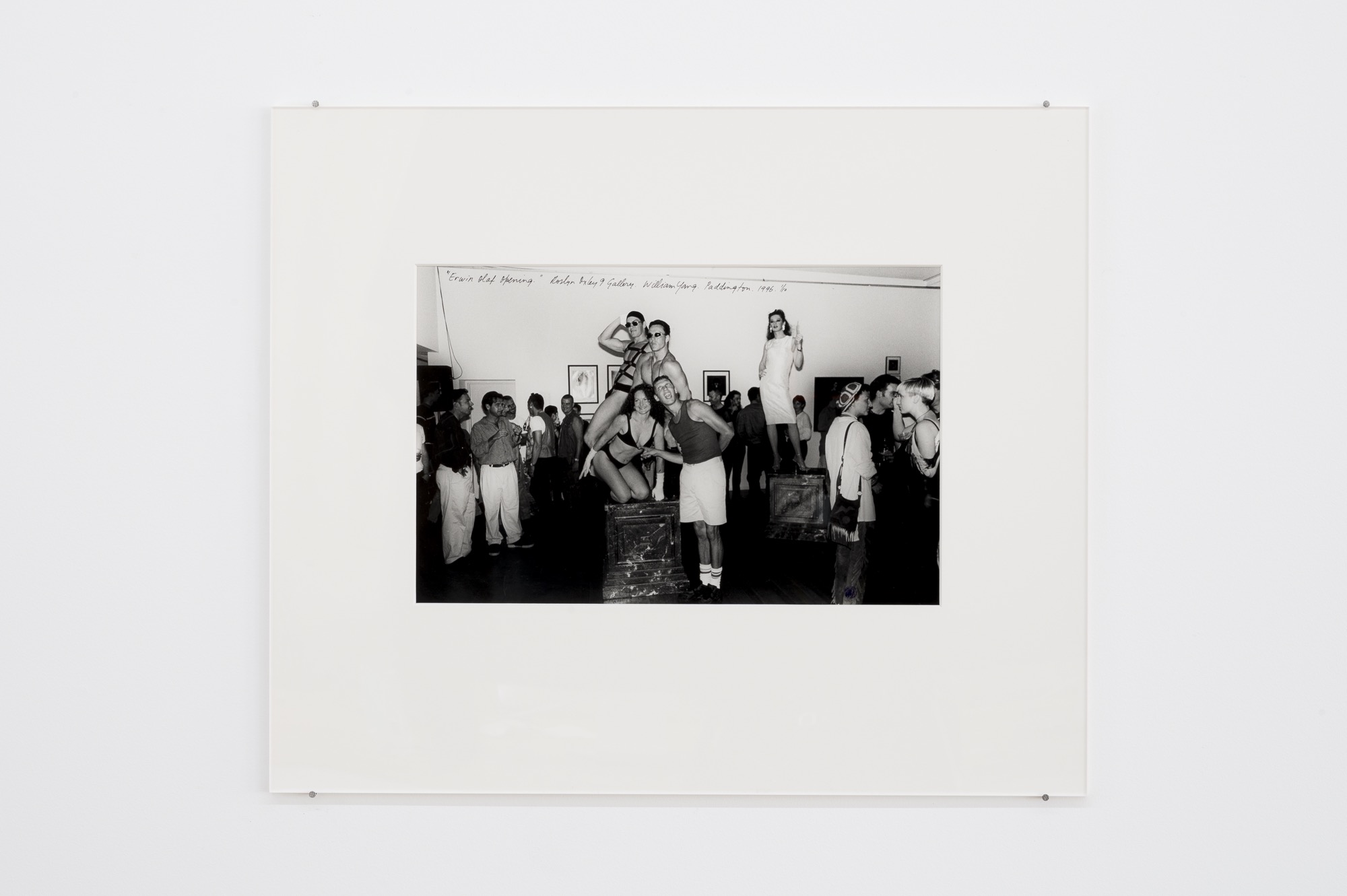 William Yang, <em>“Erwin Olaf Opening” Roslyn Oxley 9 Gallery</em>, 1996, Silver gelatin photograph; courtesy of the artist. Credit: Photography by Aaron Christopher Rees
