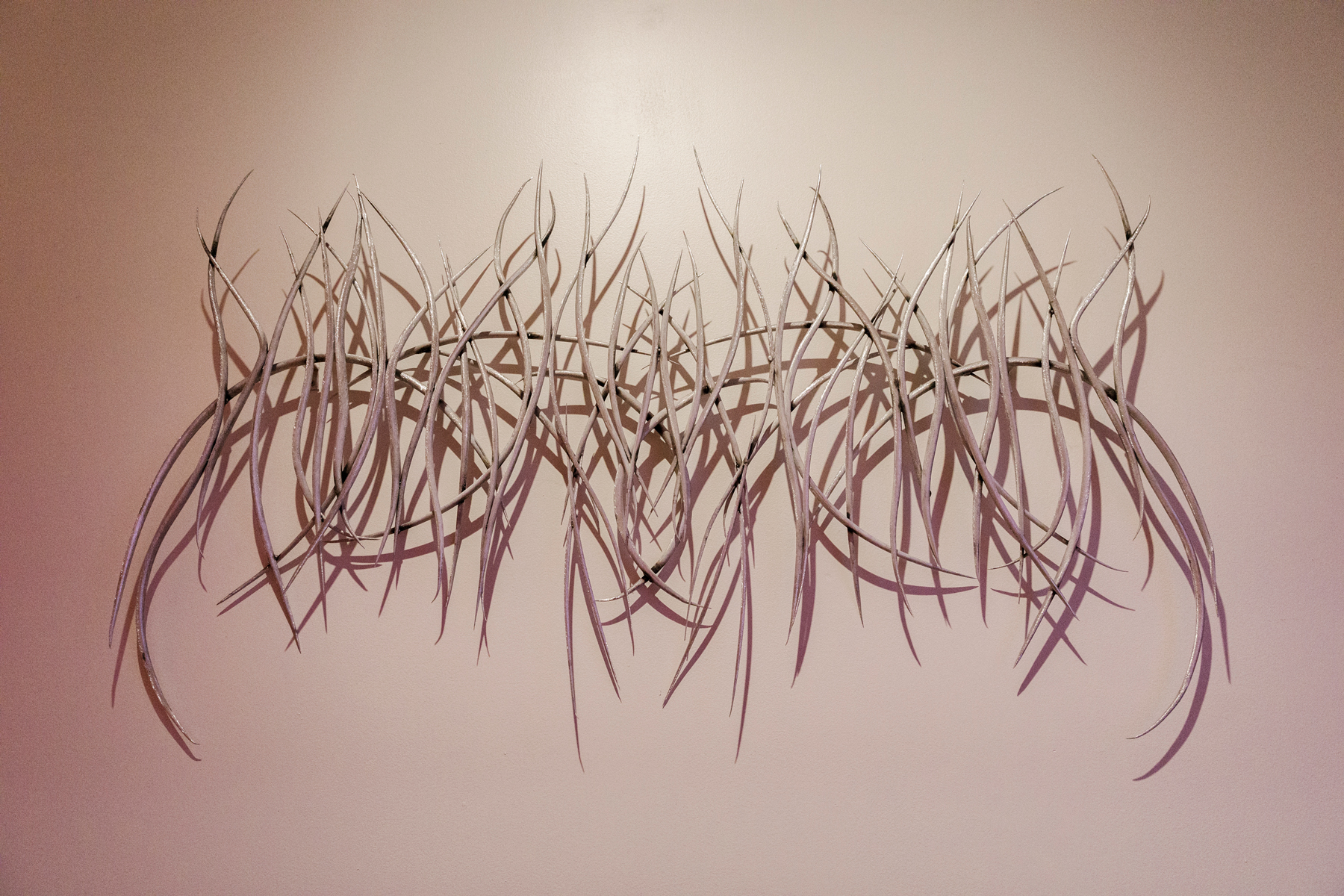 Karina Utomo, <em>Darah/Tulang</em>, 2022, hand formed aluminium rods, MIG welded. Fabricated by Reg Davis. Photo: Gianna Rizzo