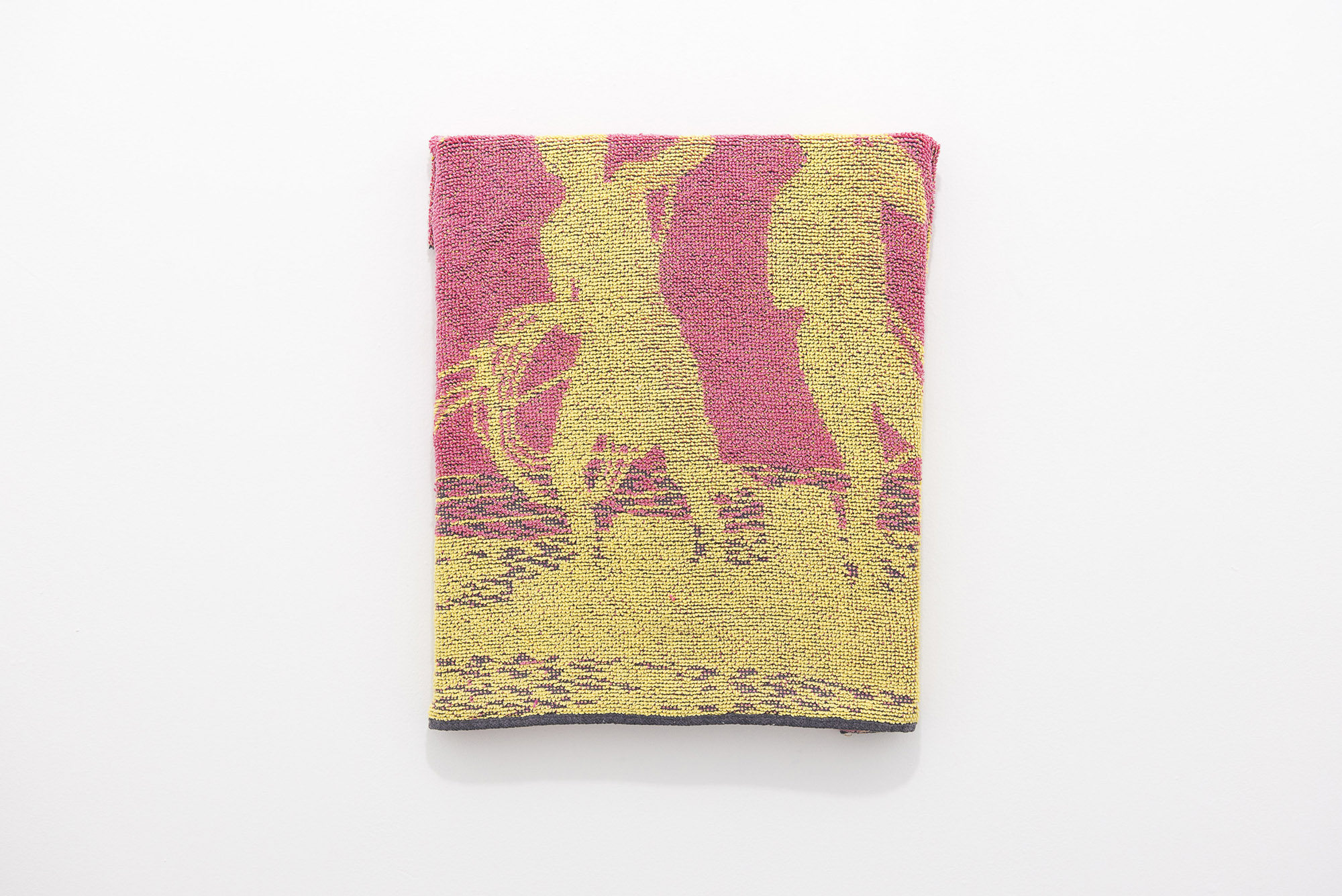 Isabella Darcy, <em>Work Life Balance</em>, 2020, Towel over canvas, 30 x 25 cm, Disneyland Paris, Melbourne. Photo: Jordan Halsall