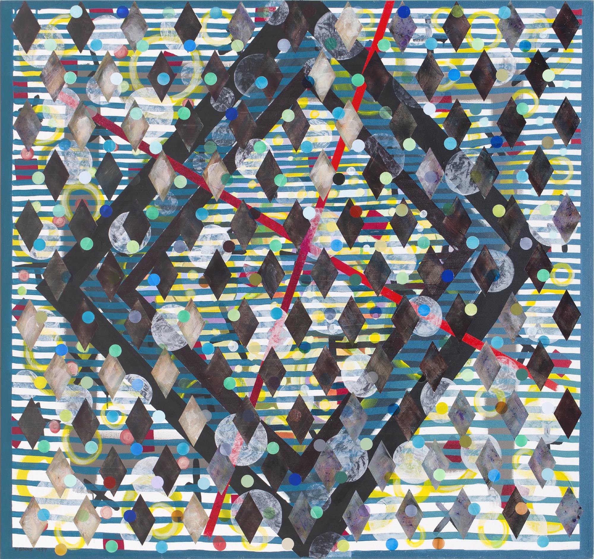 Vivienne Binns, <em>Big Drawing no.2,</em> 1997 reworked 2011, acrylic on canvas, 154 x 163.5cm.