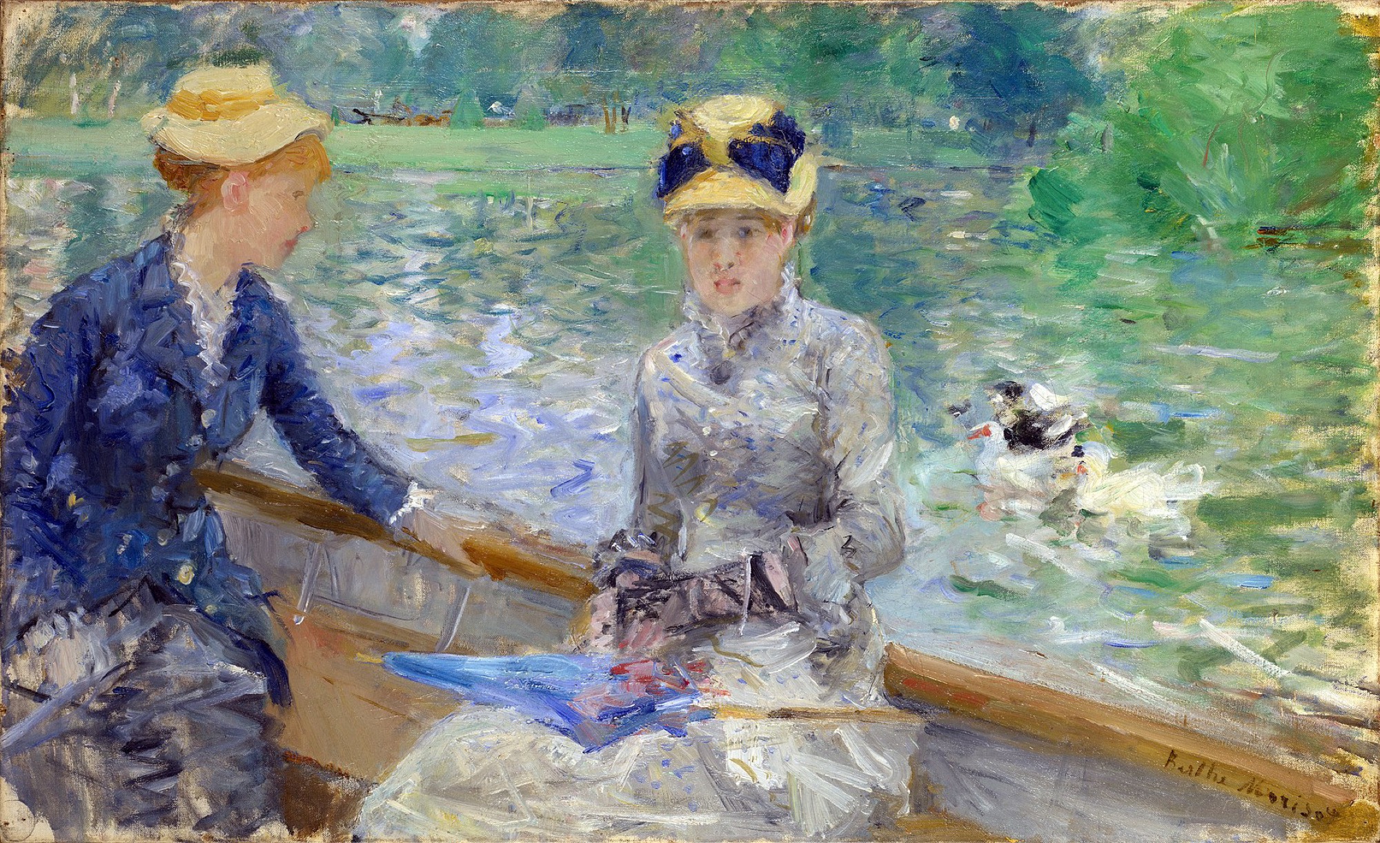 Berthe Morisot, <em>Summer’s Day</em>, 1879, Oil on canvas, 45.7 cm × 75.2 cm. Hugh Lane Gallery, Dublin.