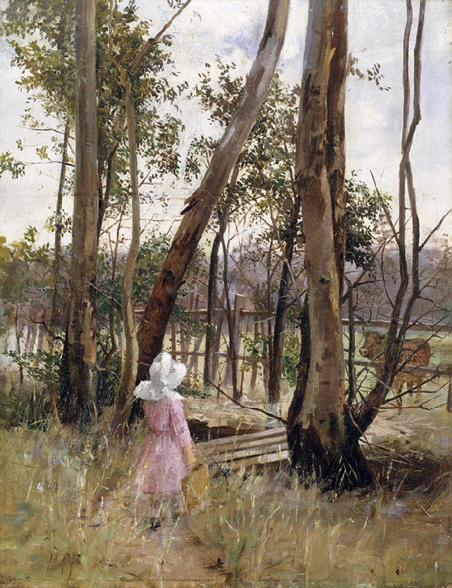 Jane Sutherland, <em>Obstruction, Box Hill</em>, 1887, oil on canvas, 41.3 x 31.1cm. Art Gallery of Ballarat.