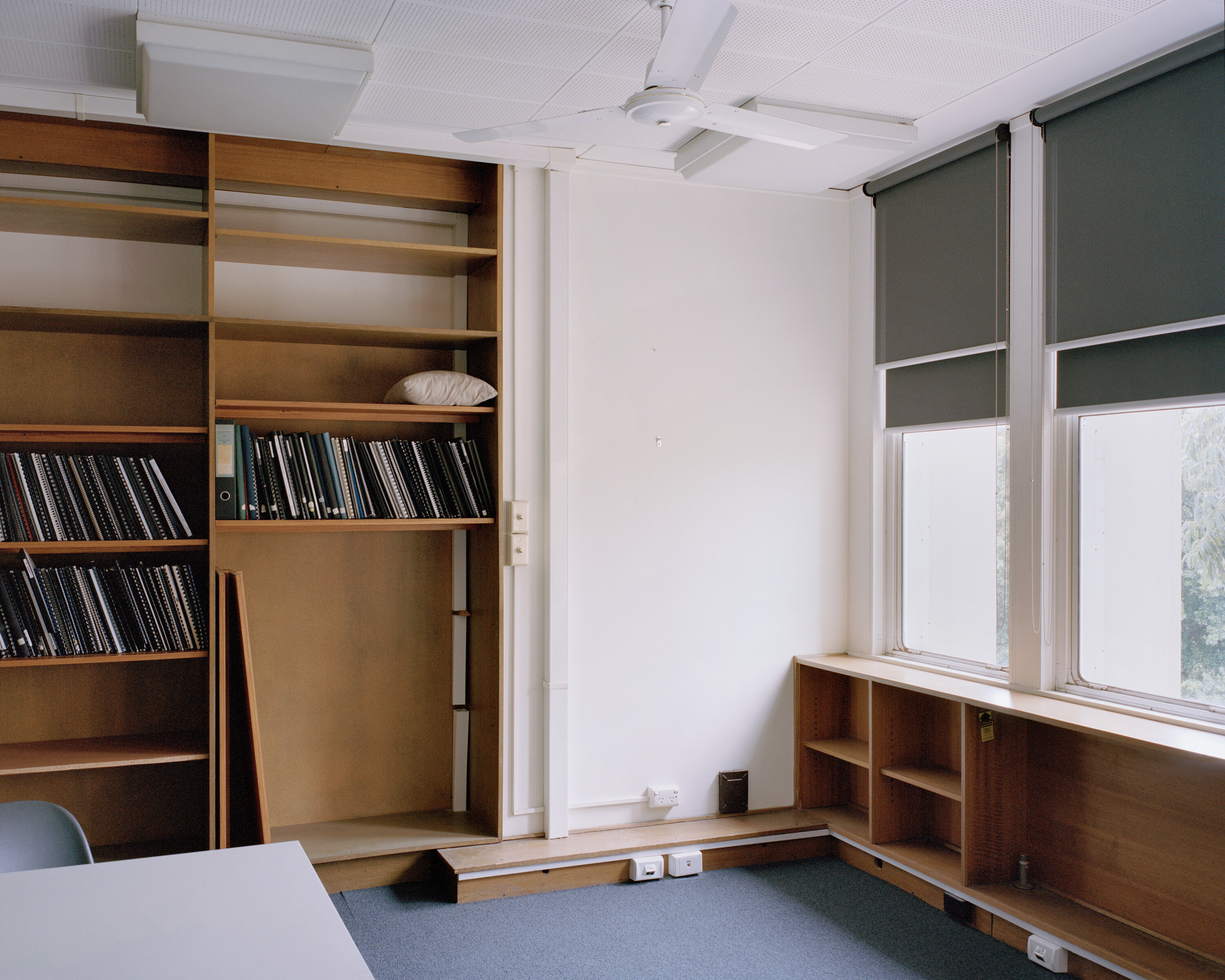 <p>Level 5 interior with the window hoods visible out the window. Photograph by Rory Gardiner with Colby Vexler.</p>