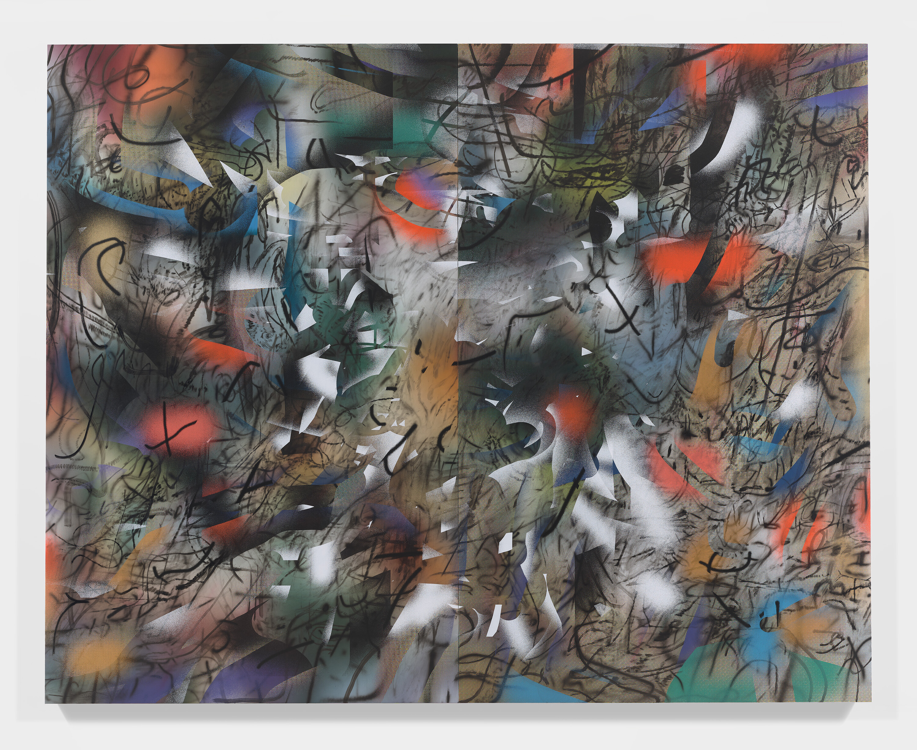 <p>Julie Mehretu, <em>Haka (and Riot)</em>, 2019, ink and acrylic on canvas. Image courtesy and © Julie Mehretu, photograph: Tom Powel Imaging</p>