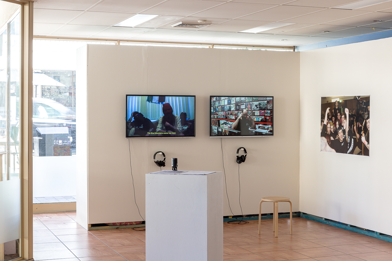 Installation view of Jus Diddit: A Community Archive Unfurling, 2024. Photo courtesy of Pari