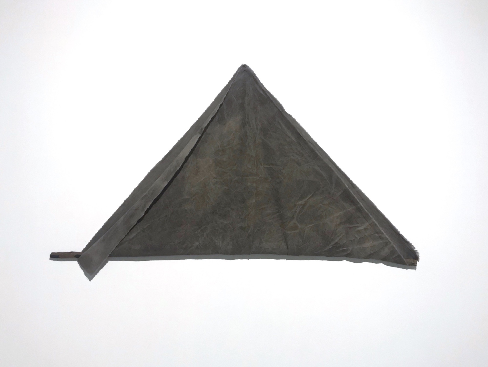 Katie West, <em>hold, yirarlla</em>, 2018, calico dyed with eucalyptus and puff ball, dimensions variable.