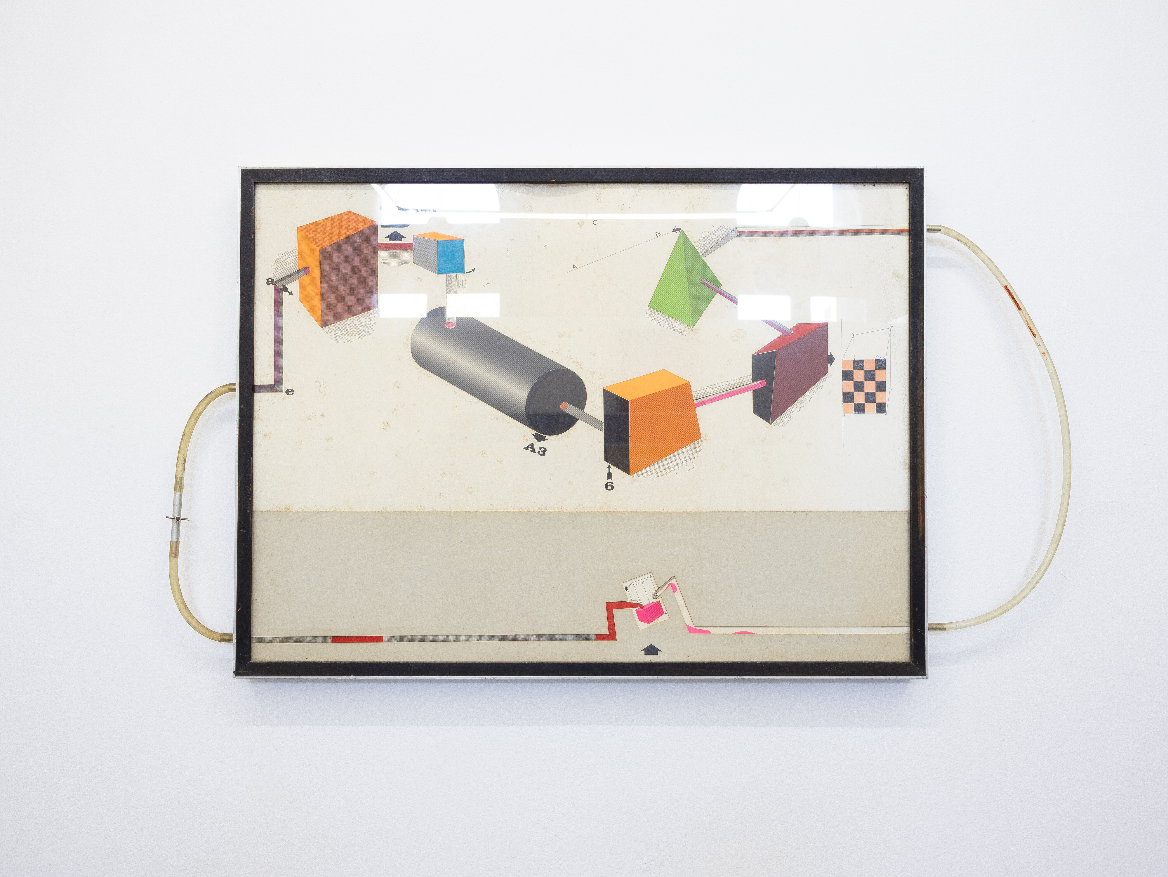 <p>Ken Reinhard, <em>Title Unknown</em>, c. 1972, framed drawing on with assemblage elements, 59 x 79 cm, Conners Conners Gallery. Photo: Ella Skuza.</p>