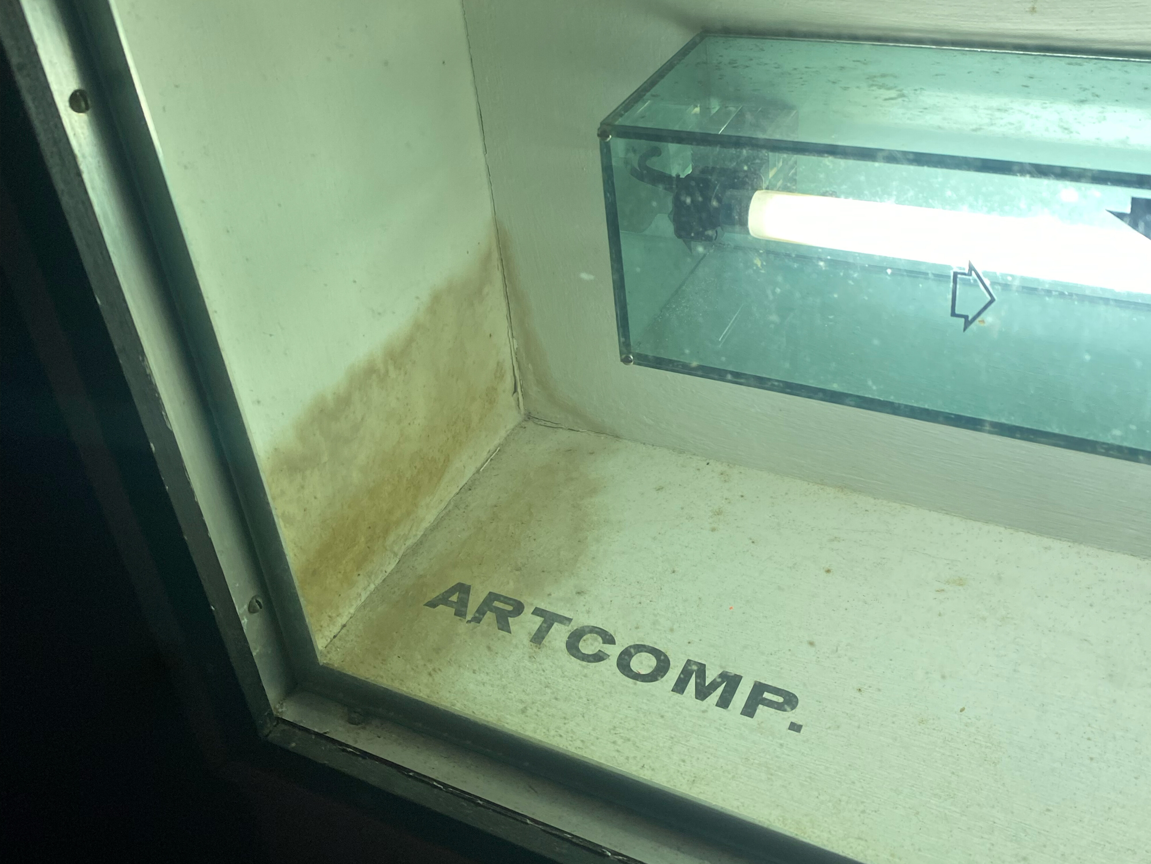 <p>Detail of Ken Reinhard, <em>ARTCOMP (Artificial Computer) Mk 1</em>, 1968, kinetic construction, 186 x 188 x 46 cm + lightbox 62 x 64.5 x 32 cm, Conners Conners Gallery. Photo: Audrey Schmidt.</p>