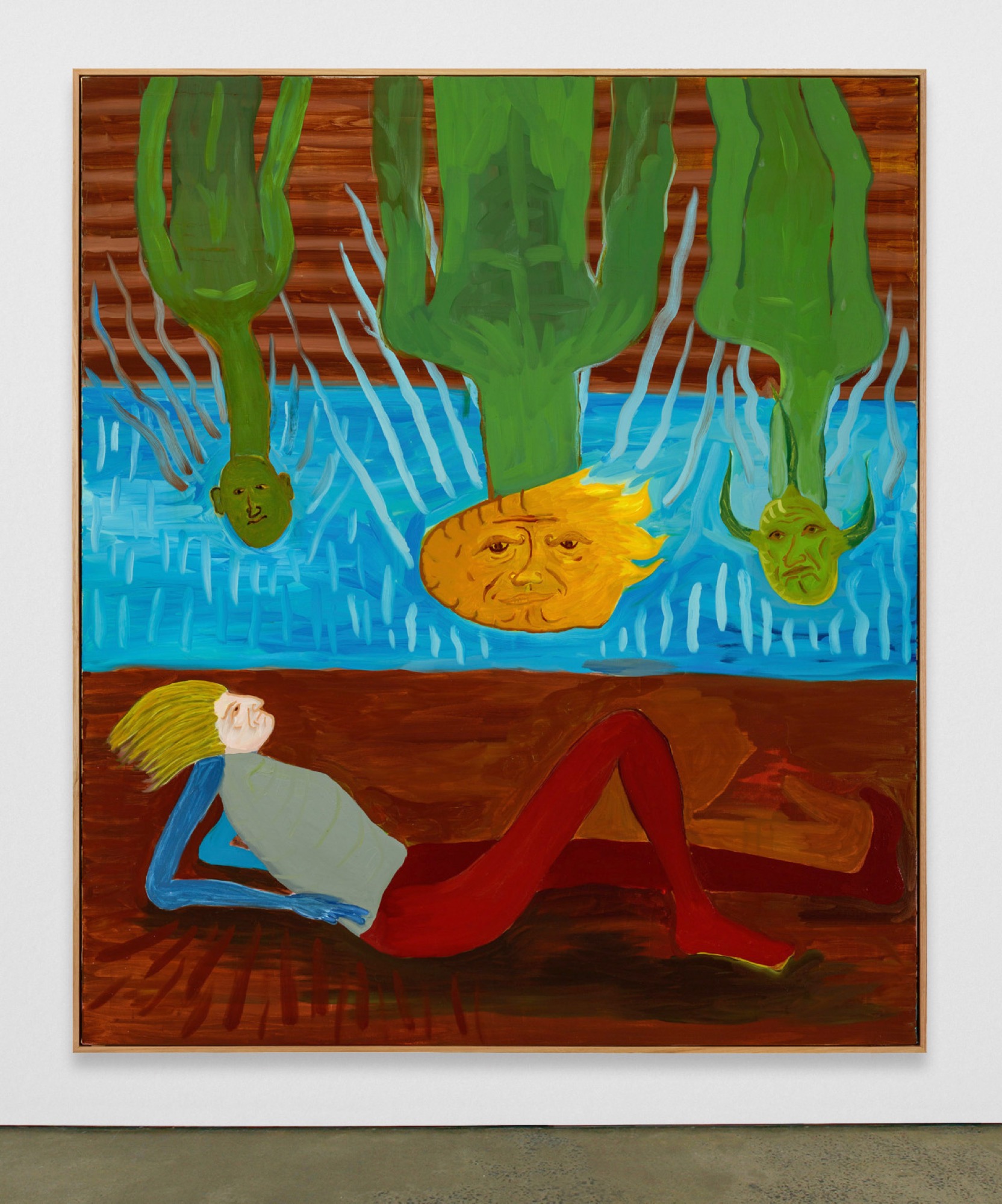Kieren Seymour, <em>Choose a Mask</em>, 2021, oil on canvas, 183 × 159 cm, courtesy the artist. Photo: Sigurvin Pálsson.