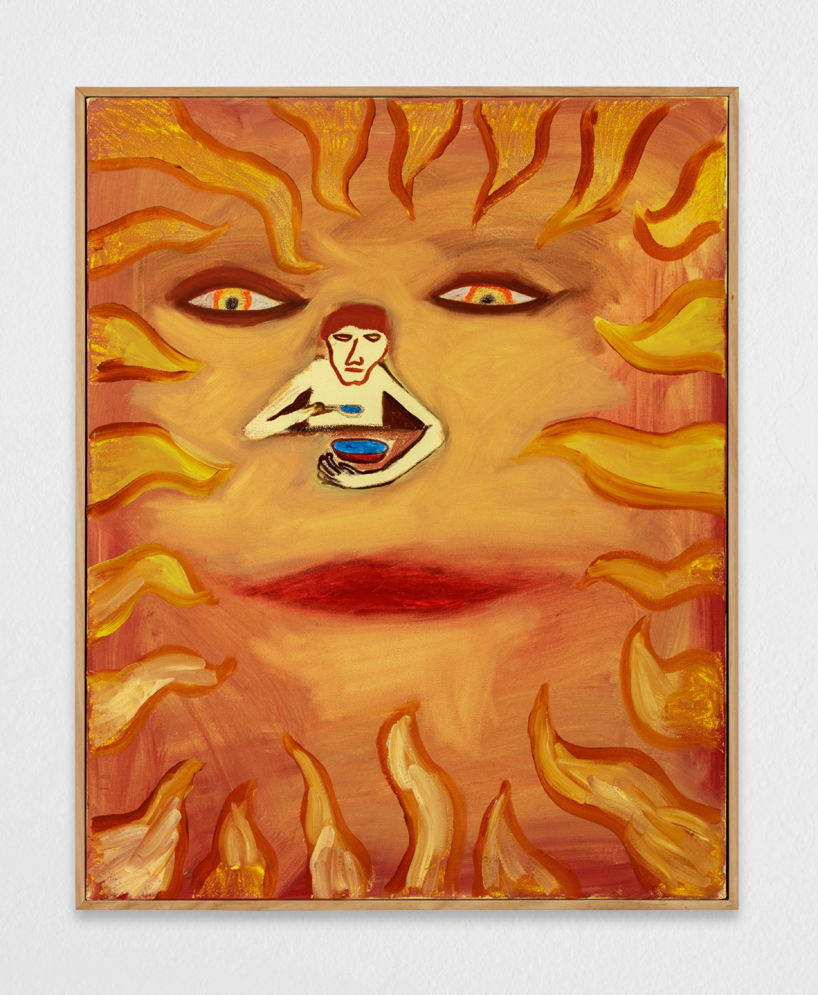 Kieren Seymour, <em>Looking Through Summer’s Face</em>, 2021, oil on canvas, 103 × 84 cm, courtesy the artist. Photo: Sigurvin Pálsson.