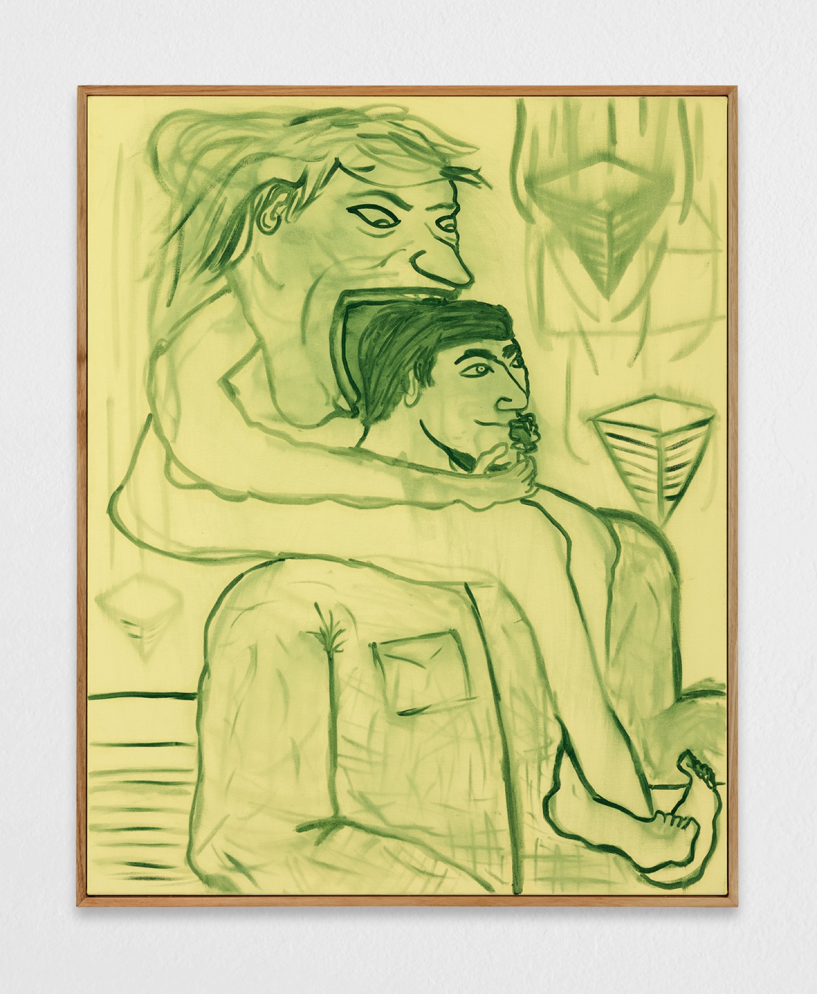 Kieren Seymour, <em>Bitcoin Eating Daddy</em>, 2021, oil on canvas, 103 × 84 cm, courtesy the artist. Photo: Sigurvin Pálsson.