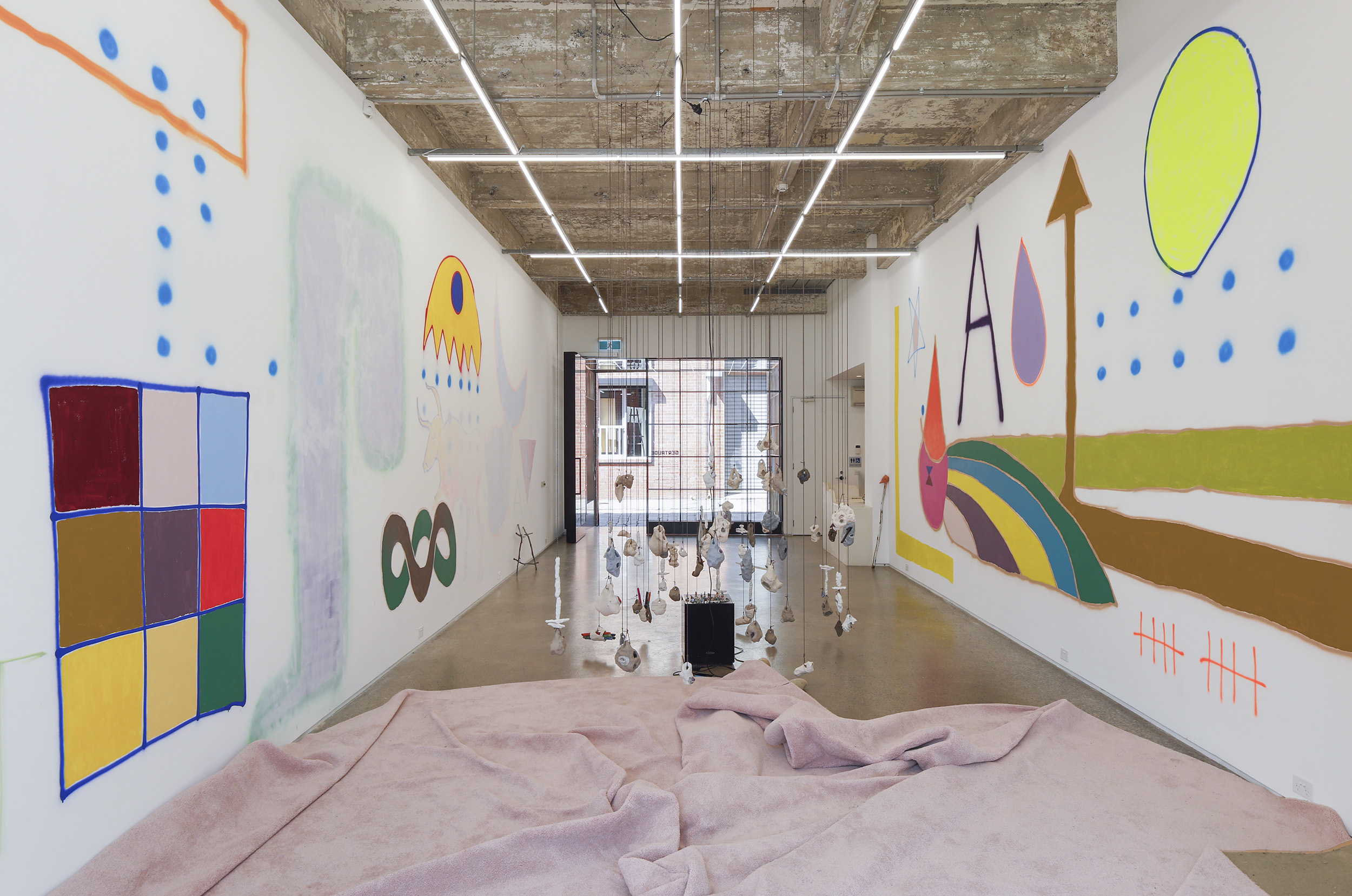 Mikala Dwyer & Paul Yore, Glasshouse/Stonehouse 2023: <em>LA SALLE DES TAUREAUX</em>, presented at Gertrude Glasshouse, 2024. Courtesy of the artists and representing galleries: 1301SW, Naarm Melbourne; Roslyn Oxley9 Gallery, Eora Sydney; STATION, Naarm Melbourne and Eora Sydney; and Hugo Mitchell Gallery, Tarndanya Adelaide. Photo: Christian Capurro