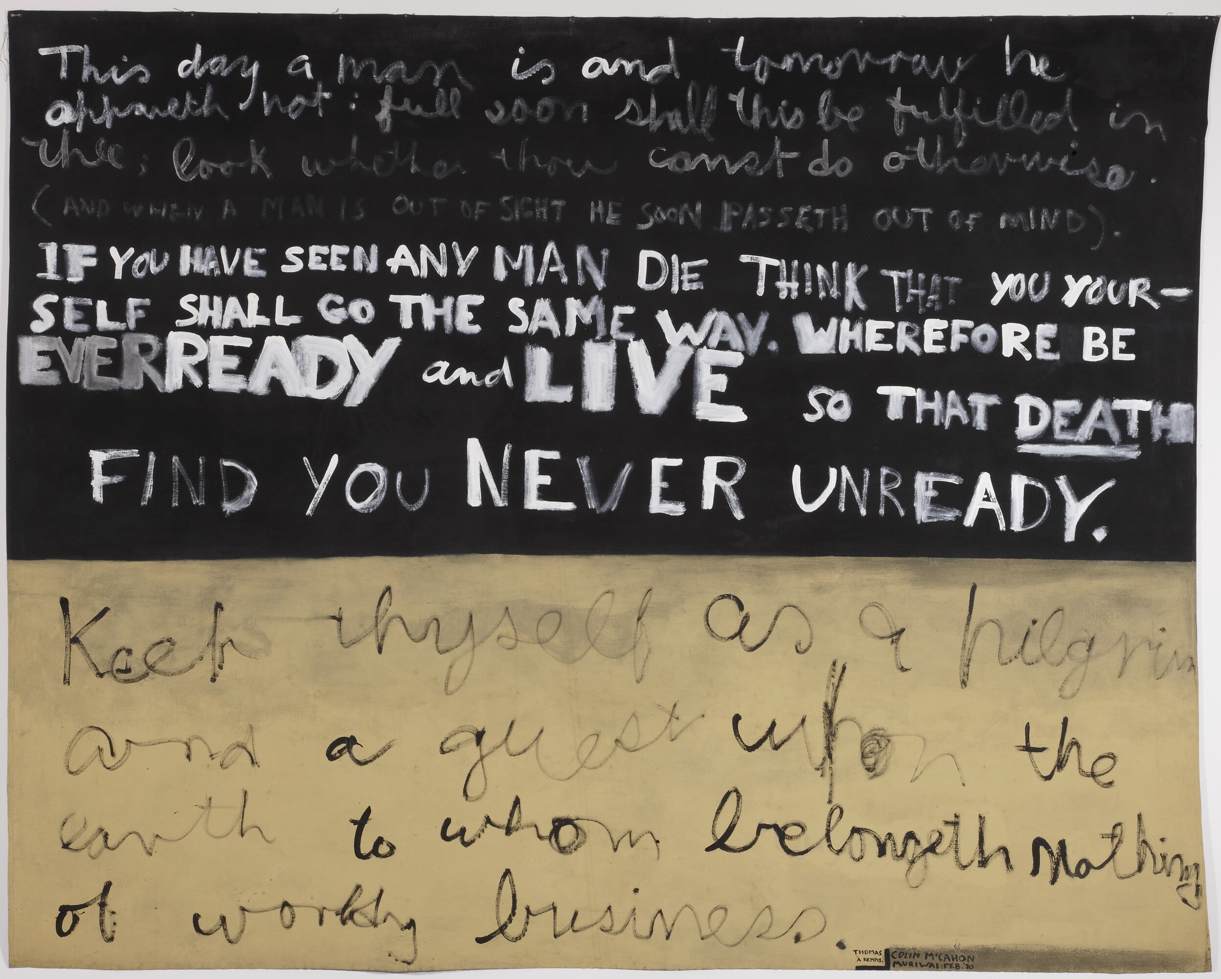 Colin McCahon, <em>This day a man is … </em>, 1970, synthetic polymer paint on canvas, Power Collection PW1985.4, © Estate of Colin McCahon. Courtesy of the Colin McCahon Research and Publication Trust.
